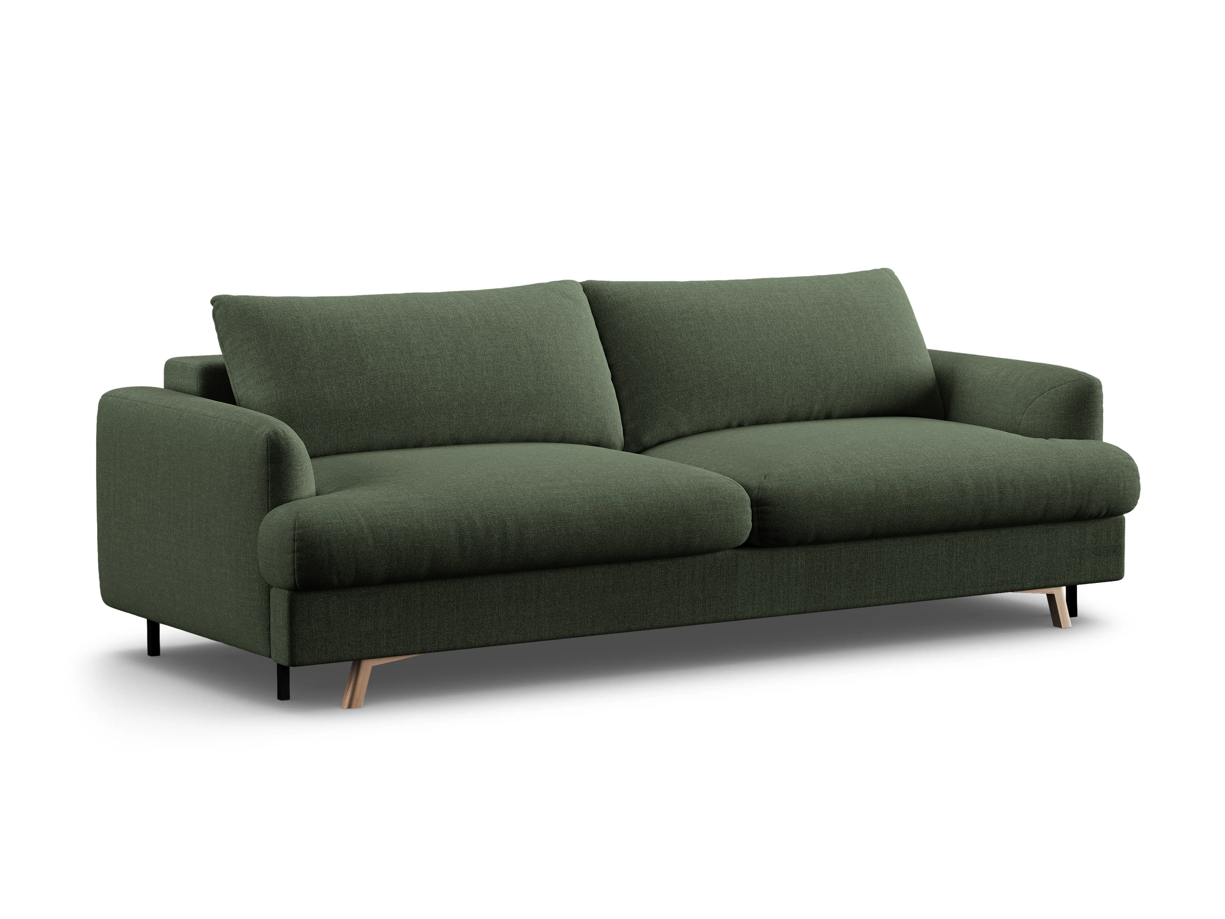 Sofa 3-osobowa z funkcją spania NAOMI zielony mech
