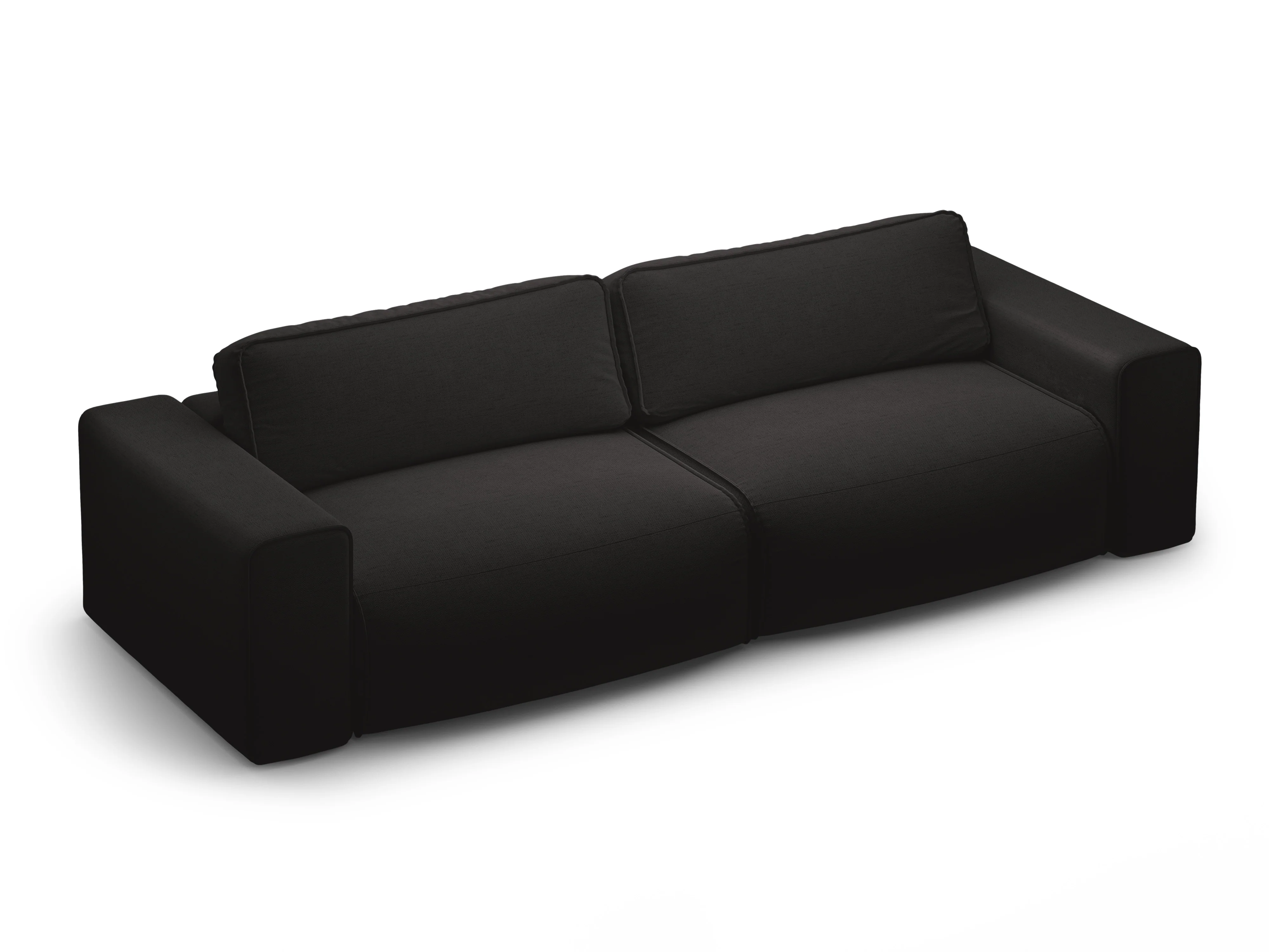 Sofa 3-osobowa z funkcją spania VICTOR czarny szenil - Image 2