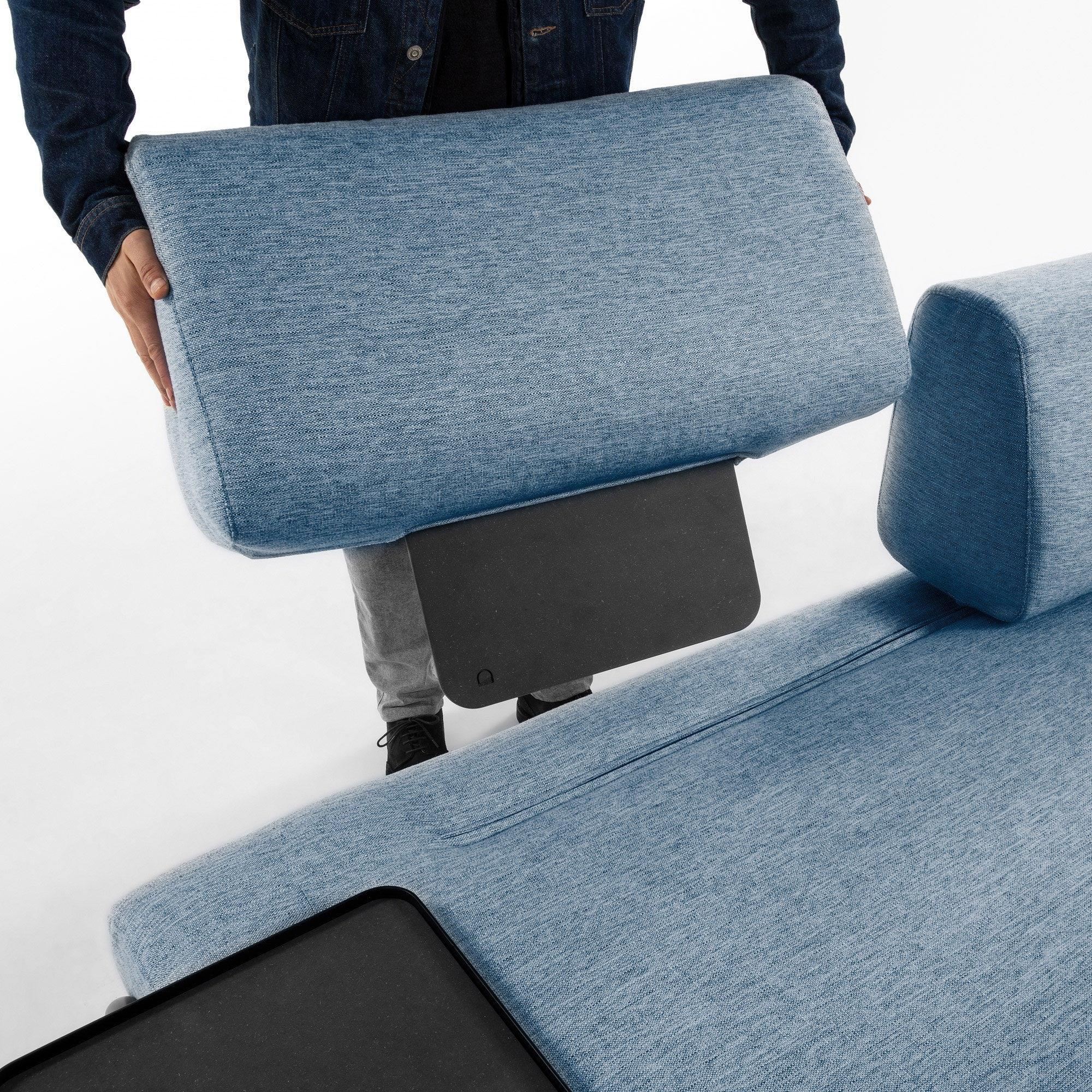 Sofa 3-osobowa z podłokietnikami COMPO niebieski - Image 3