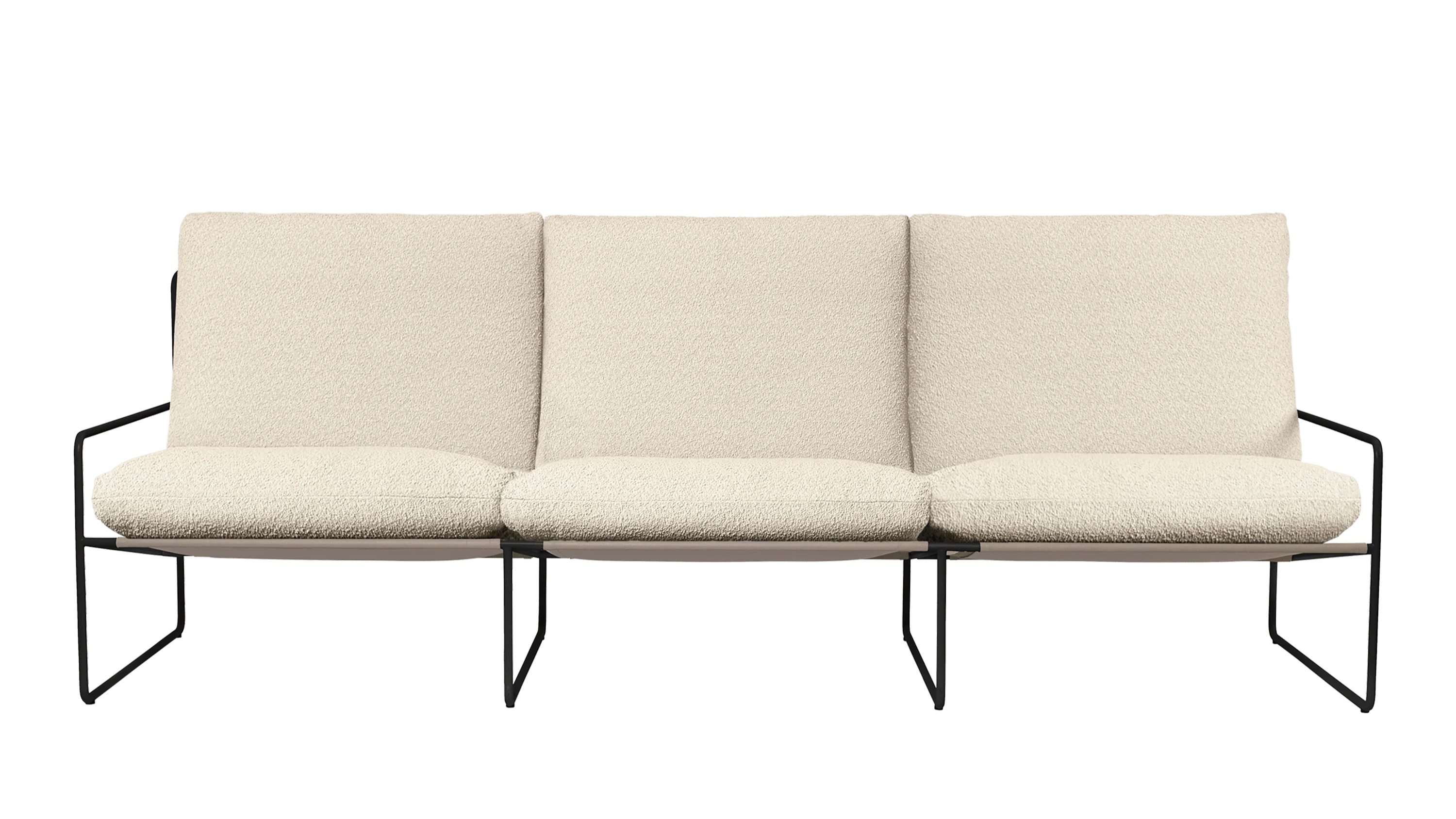 Sofa 3-osobowa zewnętrzna DESERT złamana biel z czarną podstawą - Image 3