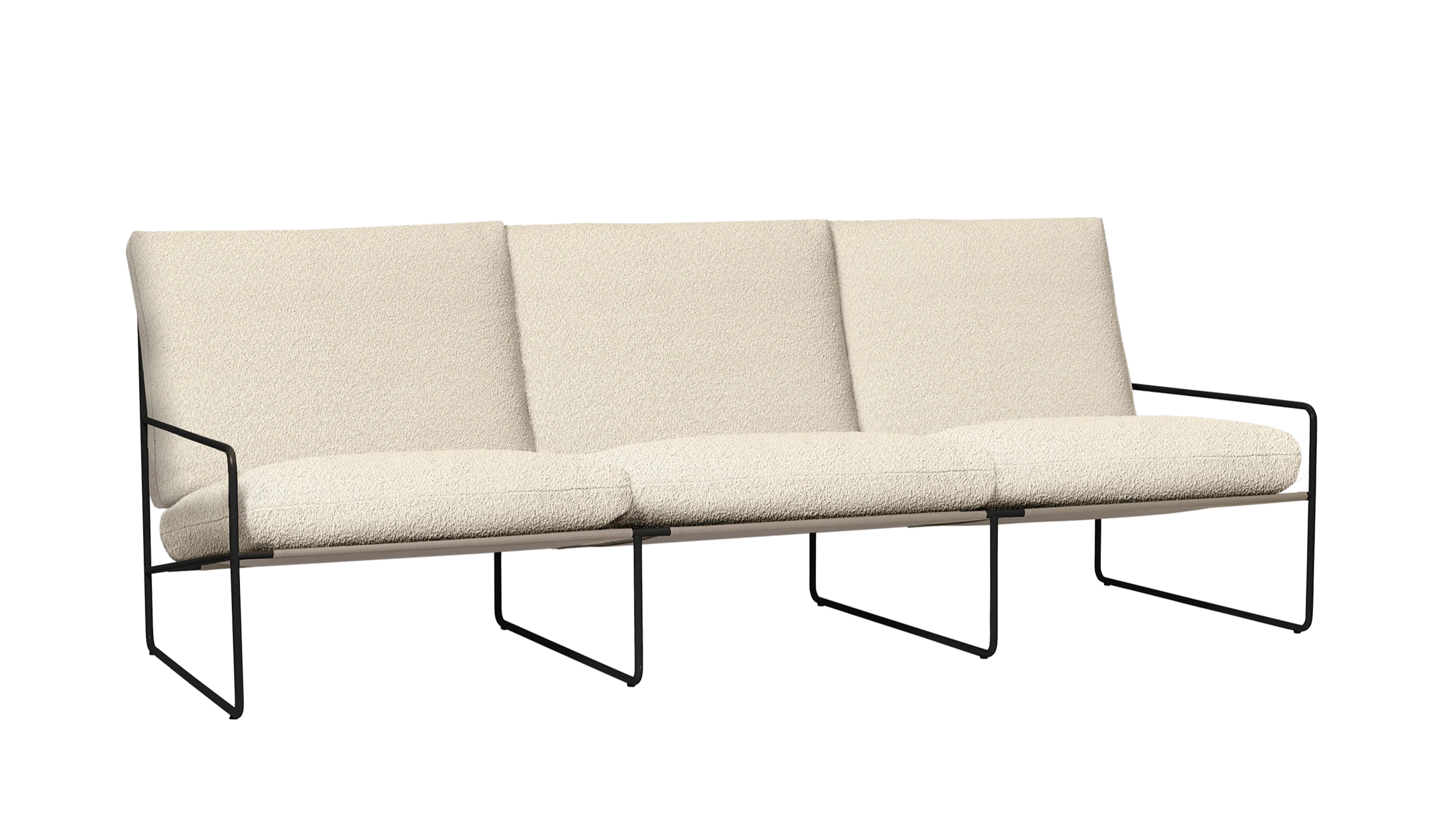 Sofa 3-osobowa zewnętrzna DESERT złamana biel z czarną podstawą - Image 4