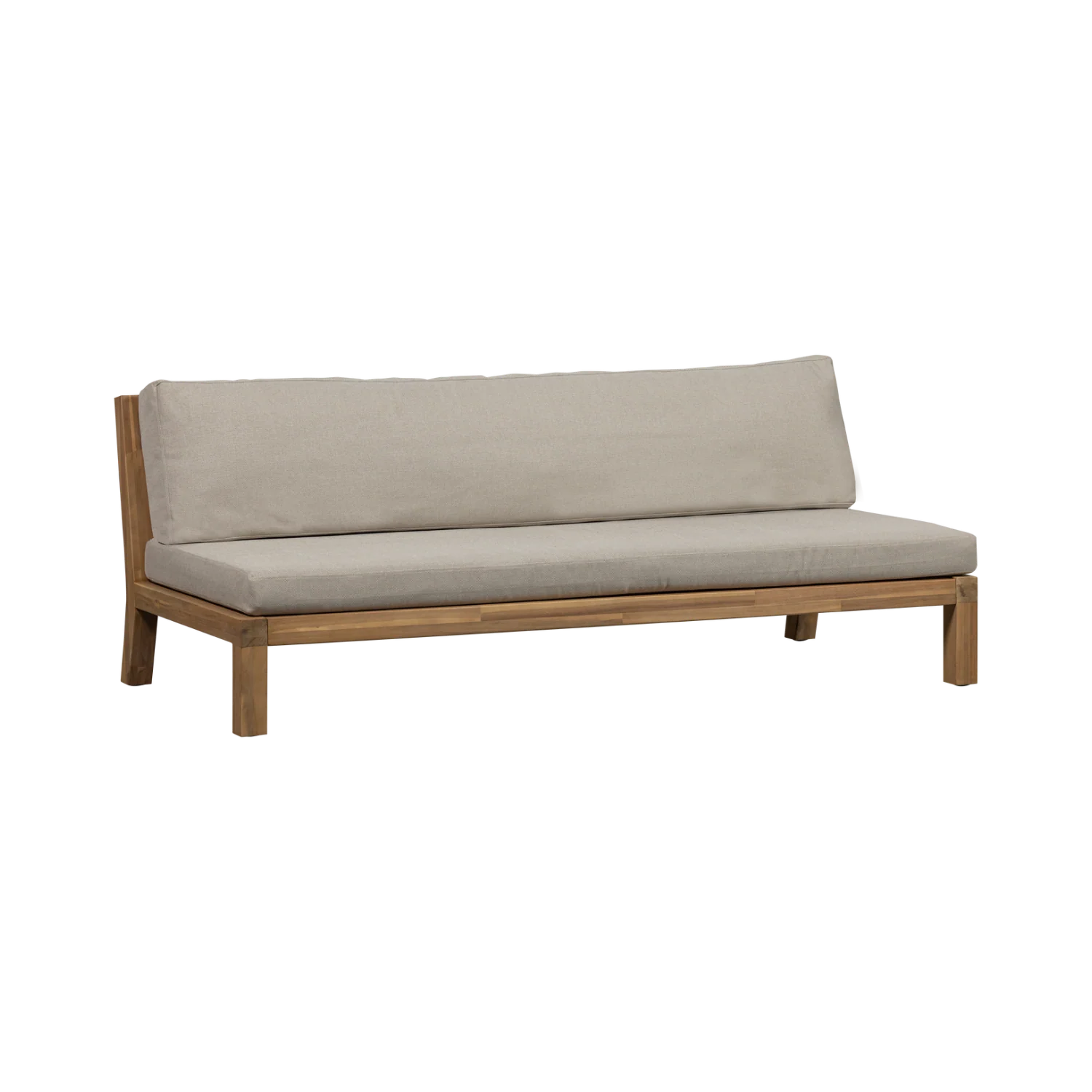 Sofa 3-osobowa zewnętrzna RELAX beżowy z akacjową podstawą