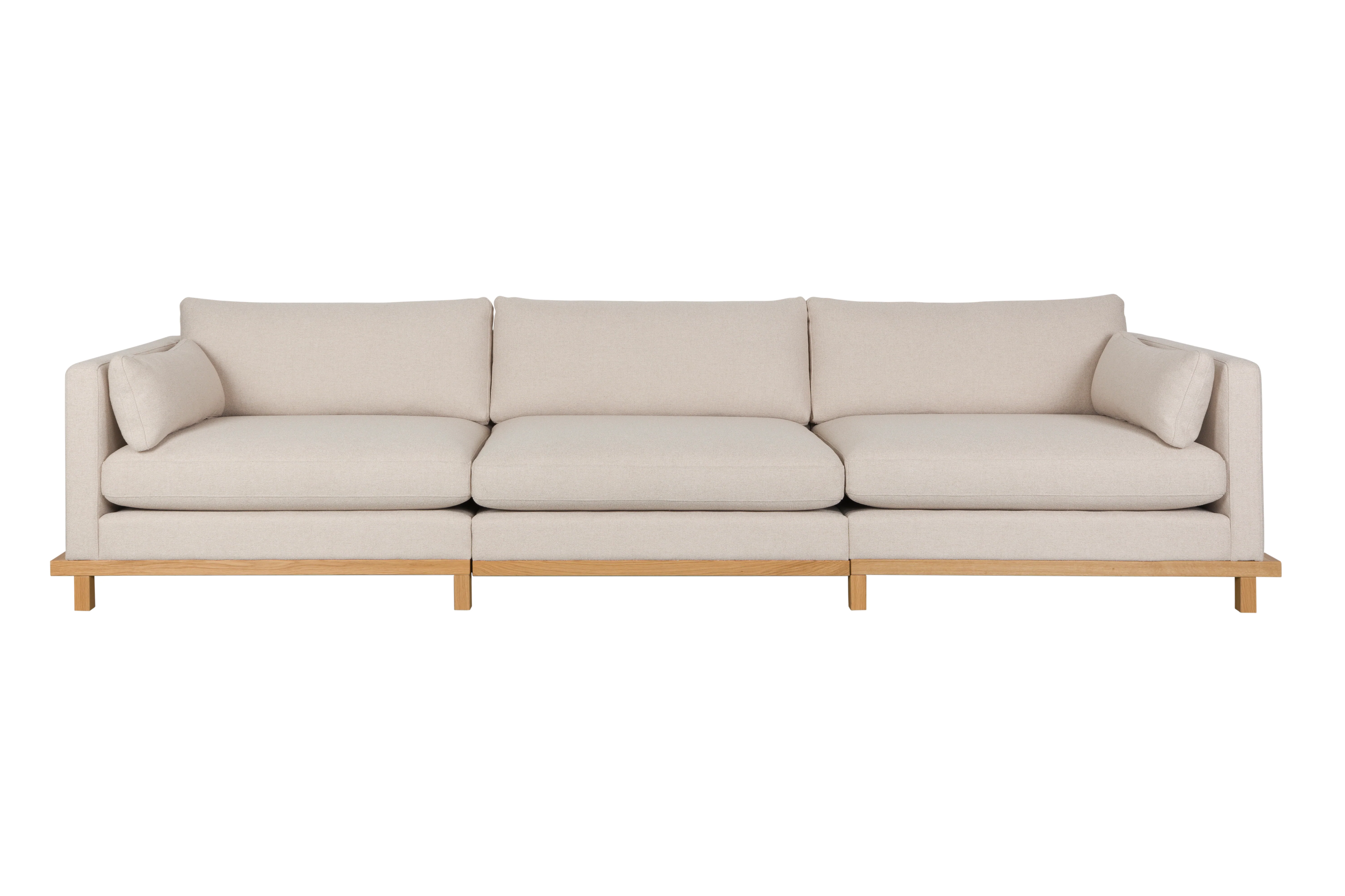Sofa 4,5-osobowa BLOSSOM beżowy z drewnianą podstawą - Image 3