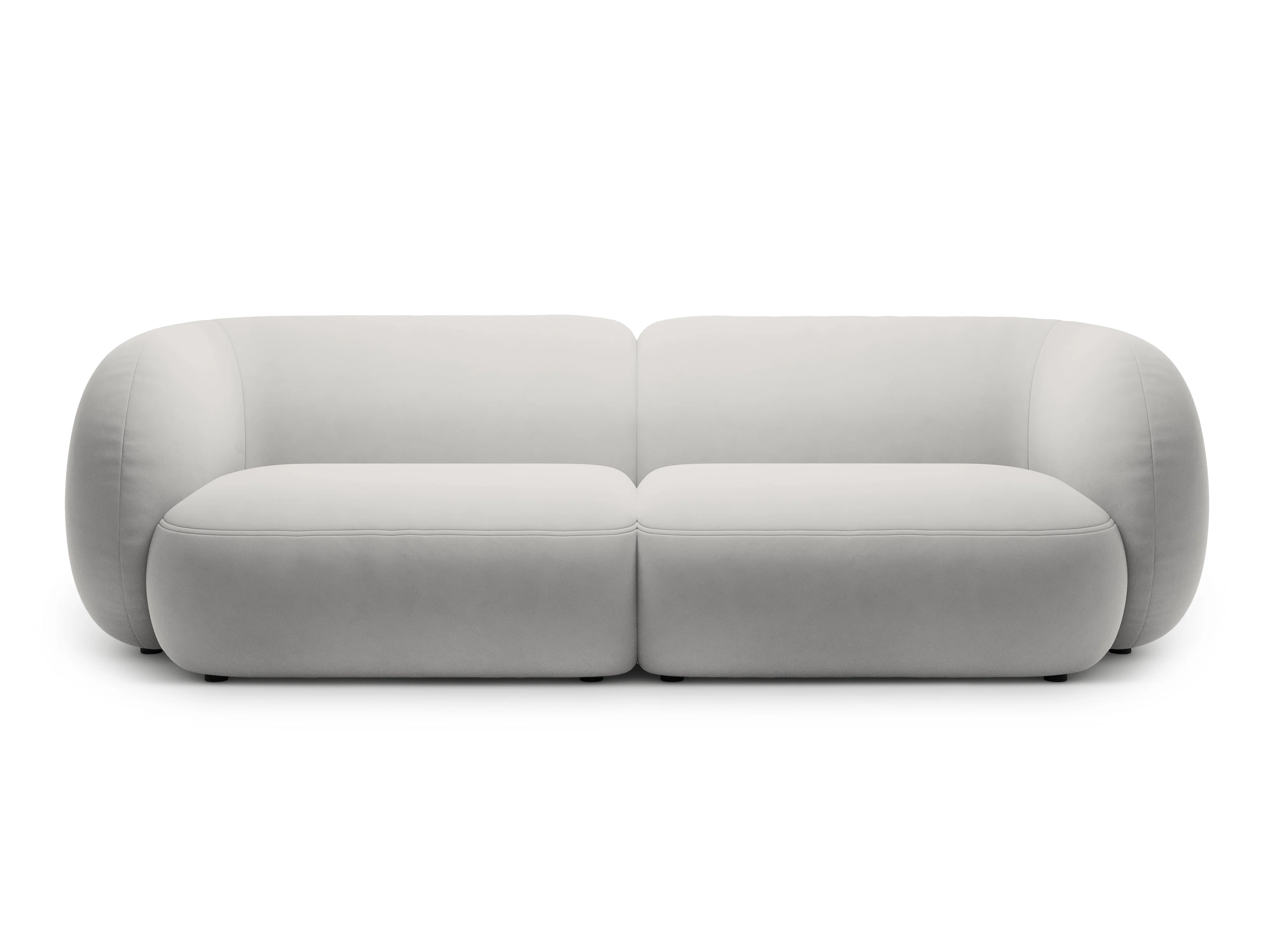 Sofa 4-osobowa aksamitna KATE jasnoszary