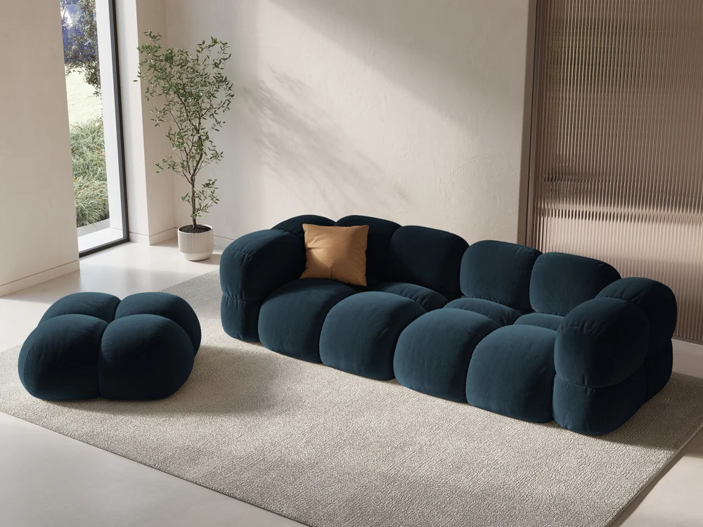 Sofa 4-osobowa aksamitna LORETTO petrol - Image 2