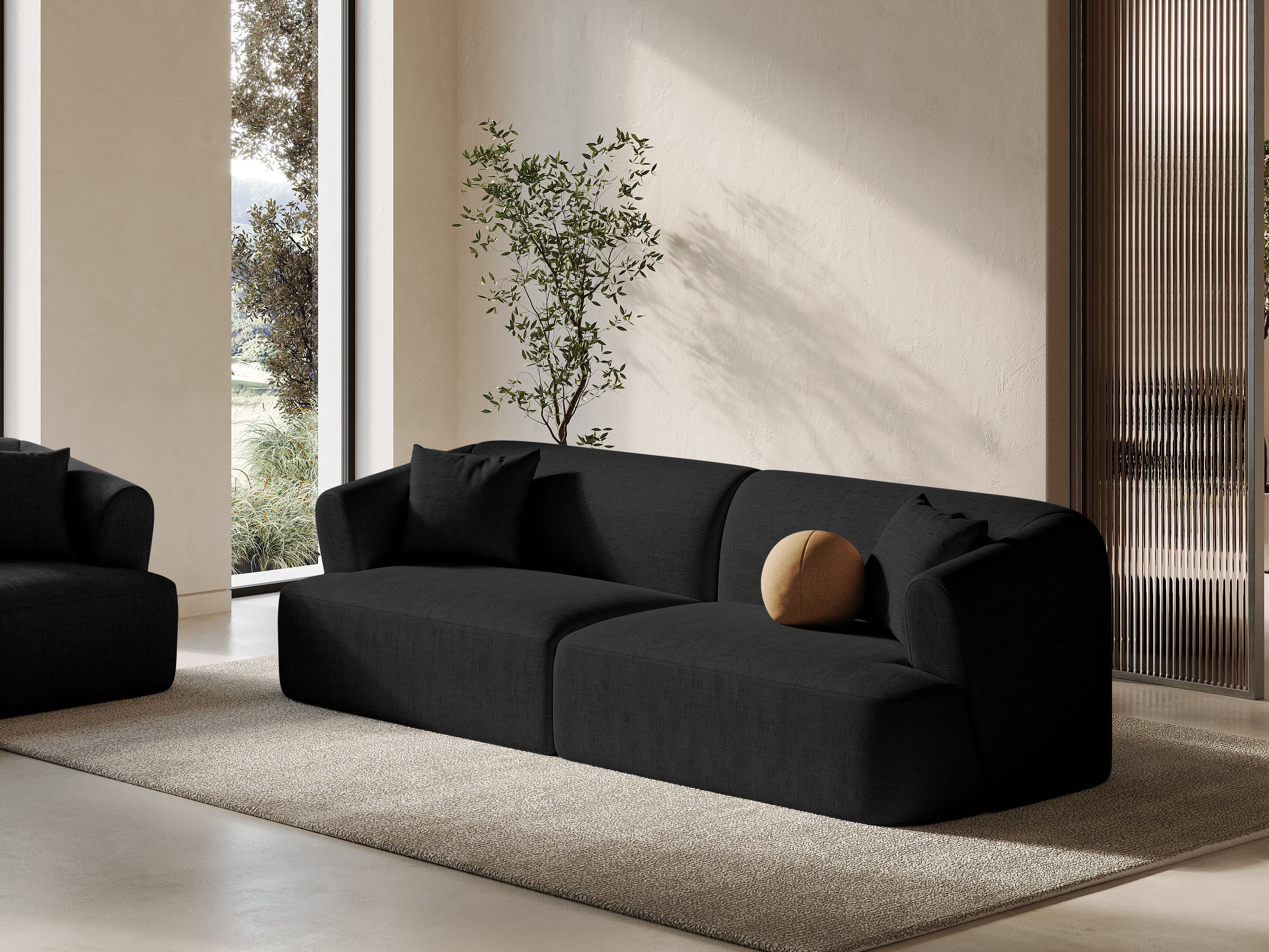Sofa 4-osobowa CAMPI czarny szenil - Image 2