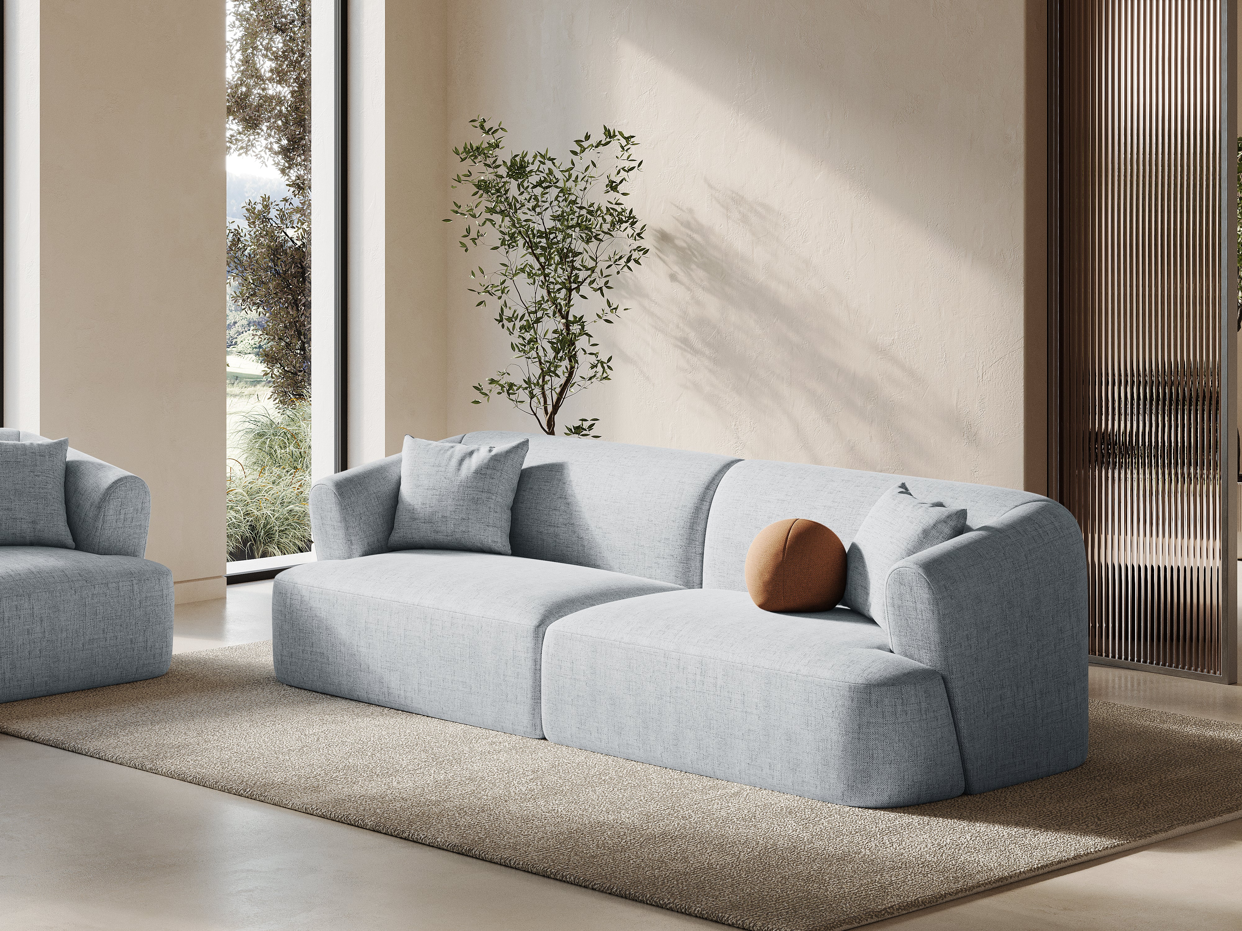 Sofa 4-osobowa CAMPI jasnoszary szenil - Image 2