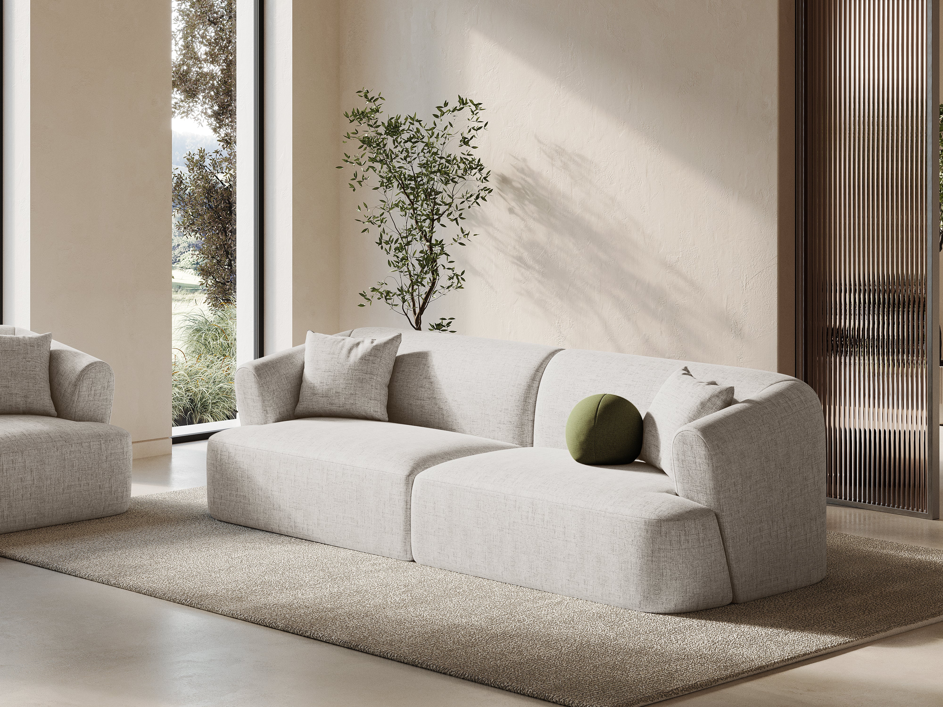 Sofa 4-osobowa CAMPI kremowy szenil - Image 2