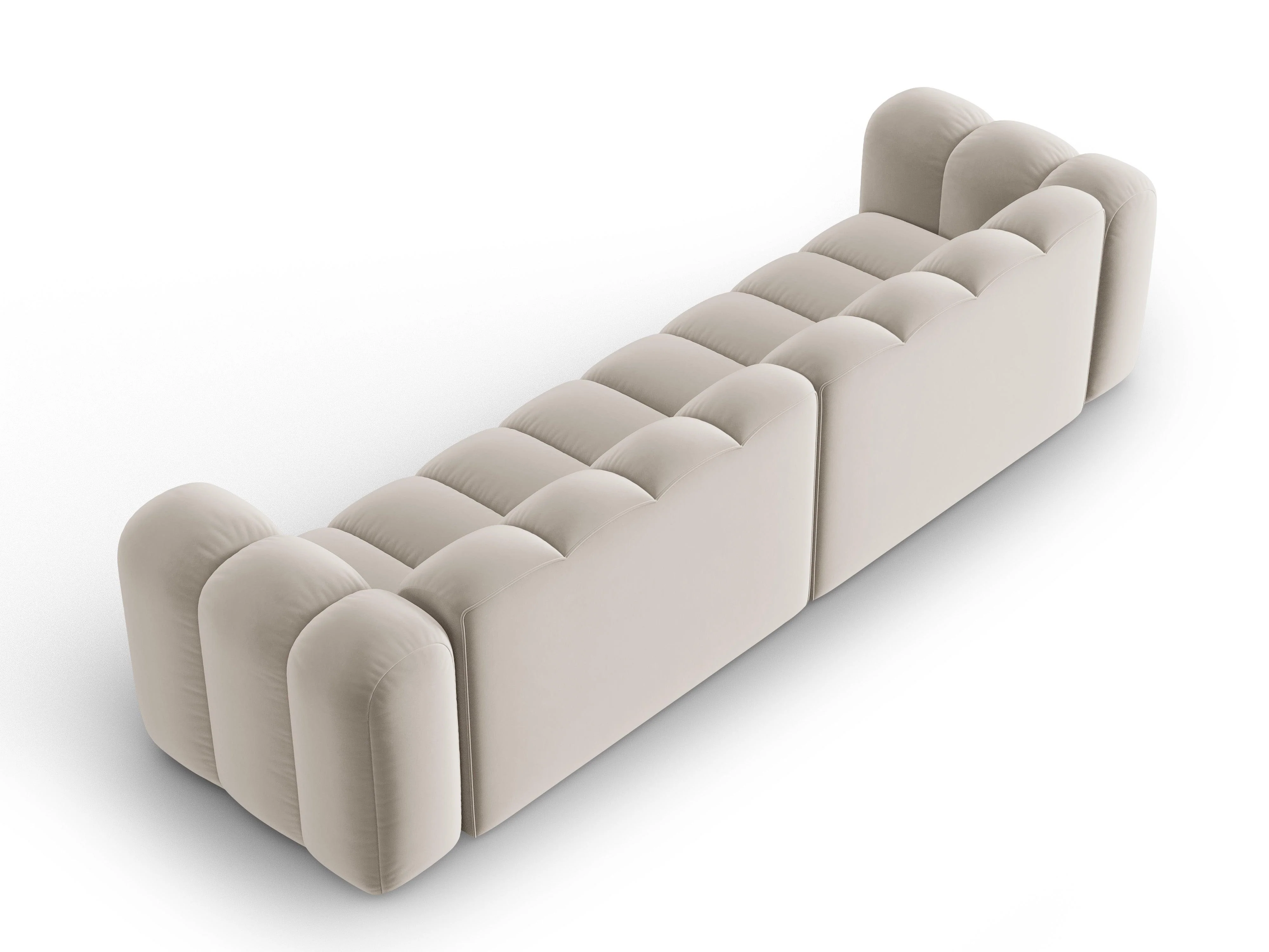 Sofa aksamitna 4-osobowa LUPINE beżowy - Image 4
