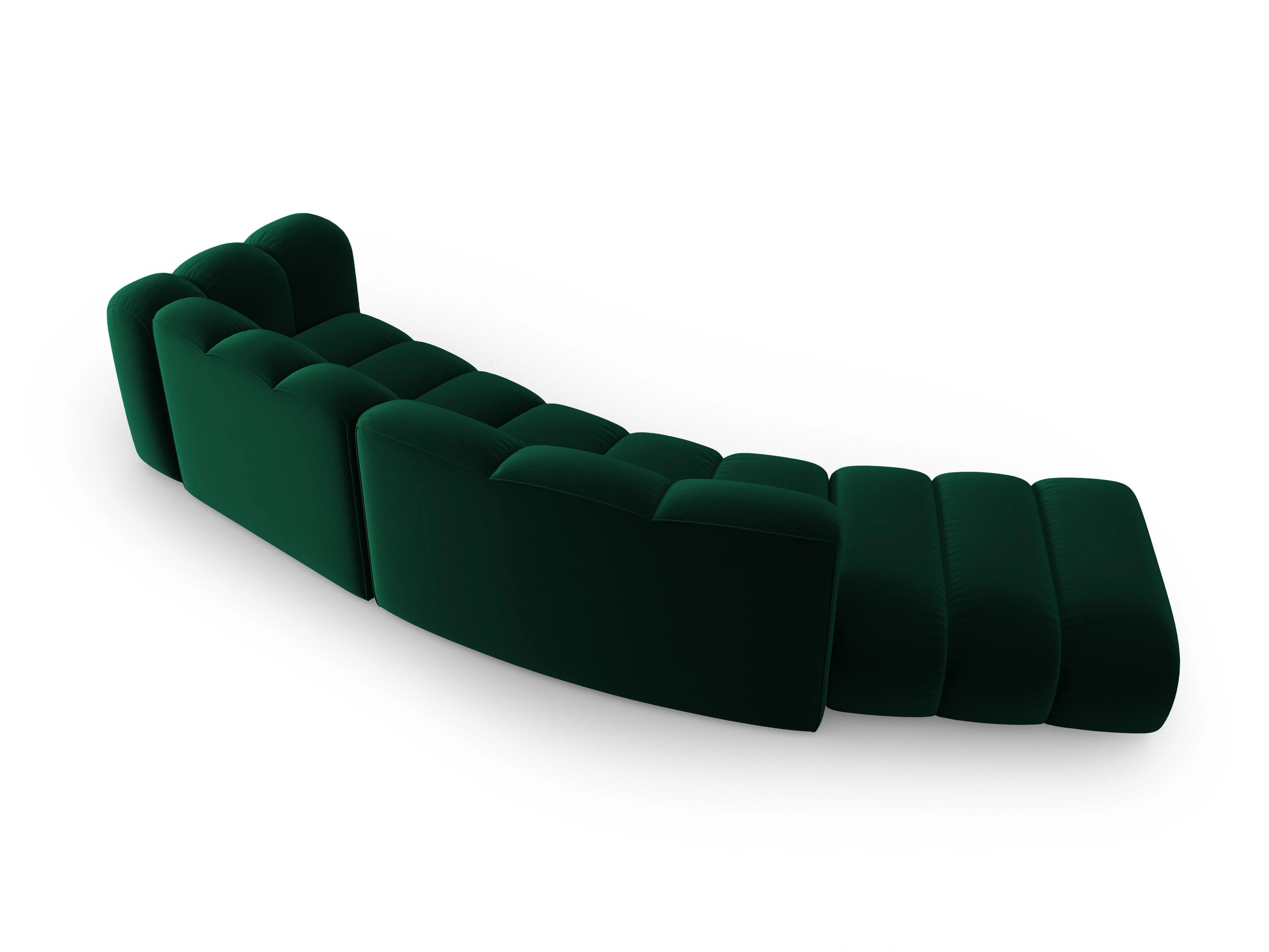 Sofa aksamitna 5-osobowa lewostronna LUPINE butelkowy zielony - Image 3