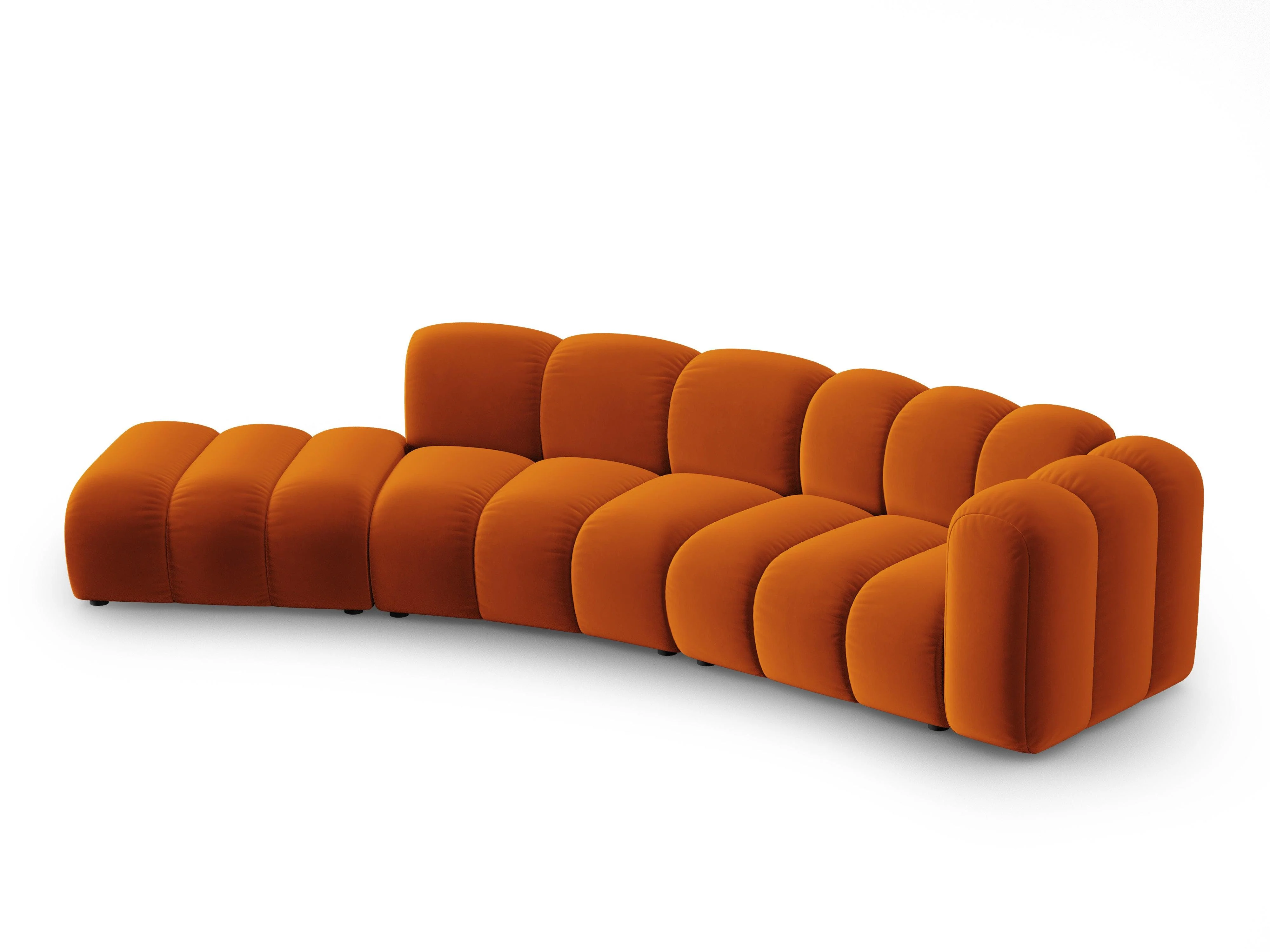 Sofa aksamitna 5-osobowa lewostronna LUPINE ceglany
