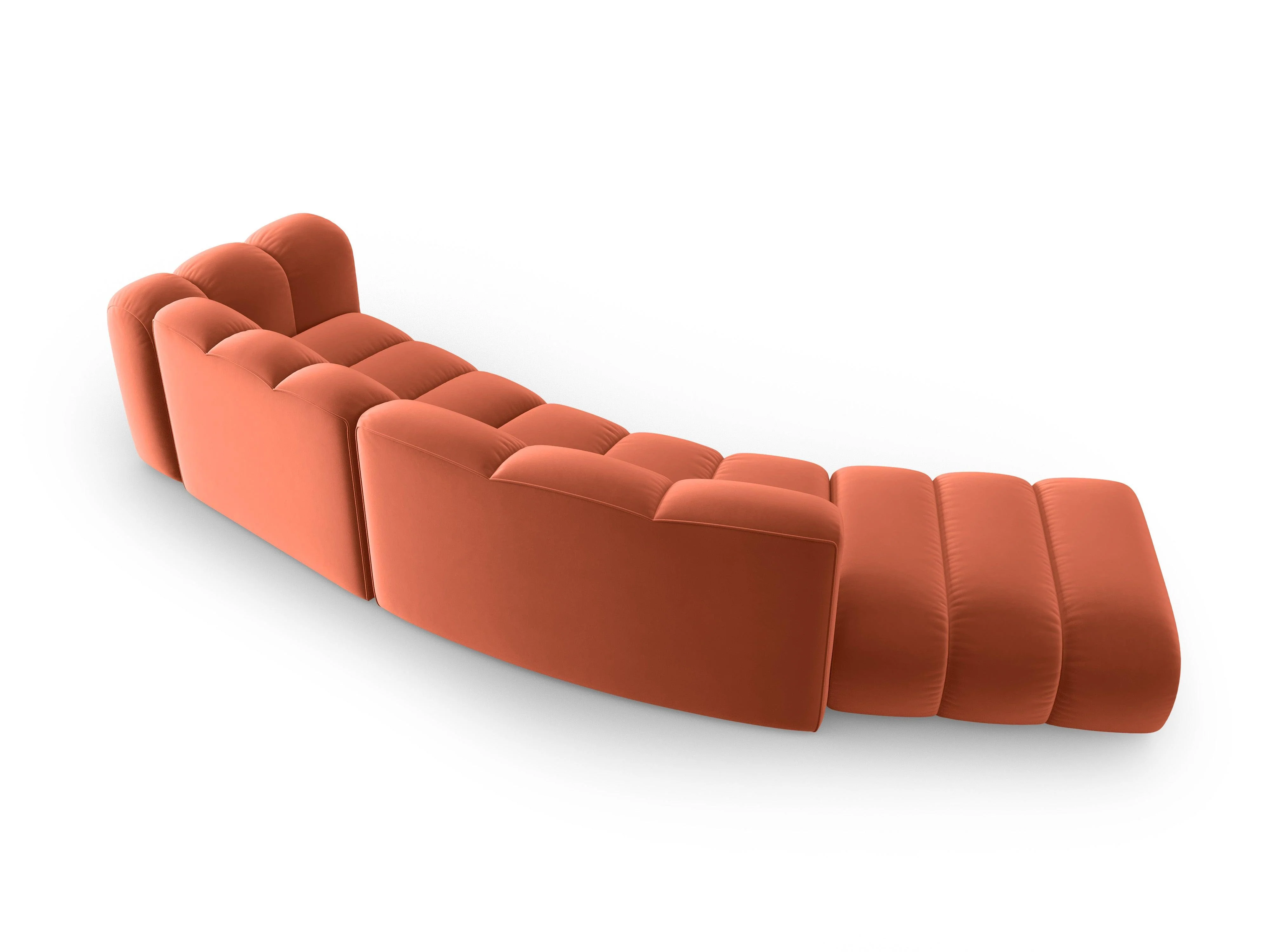 Sofa aksamitna 5-osobowa lewostronna LUPINE koralowy - Image 3