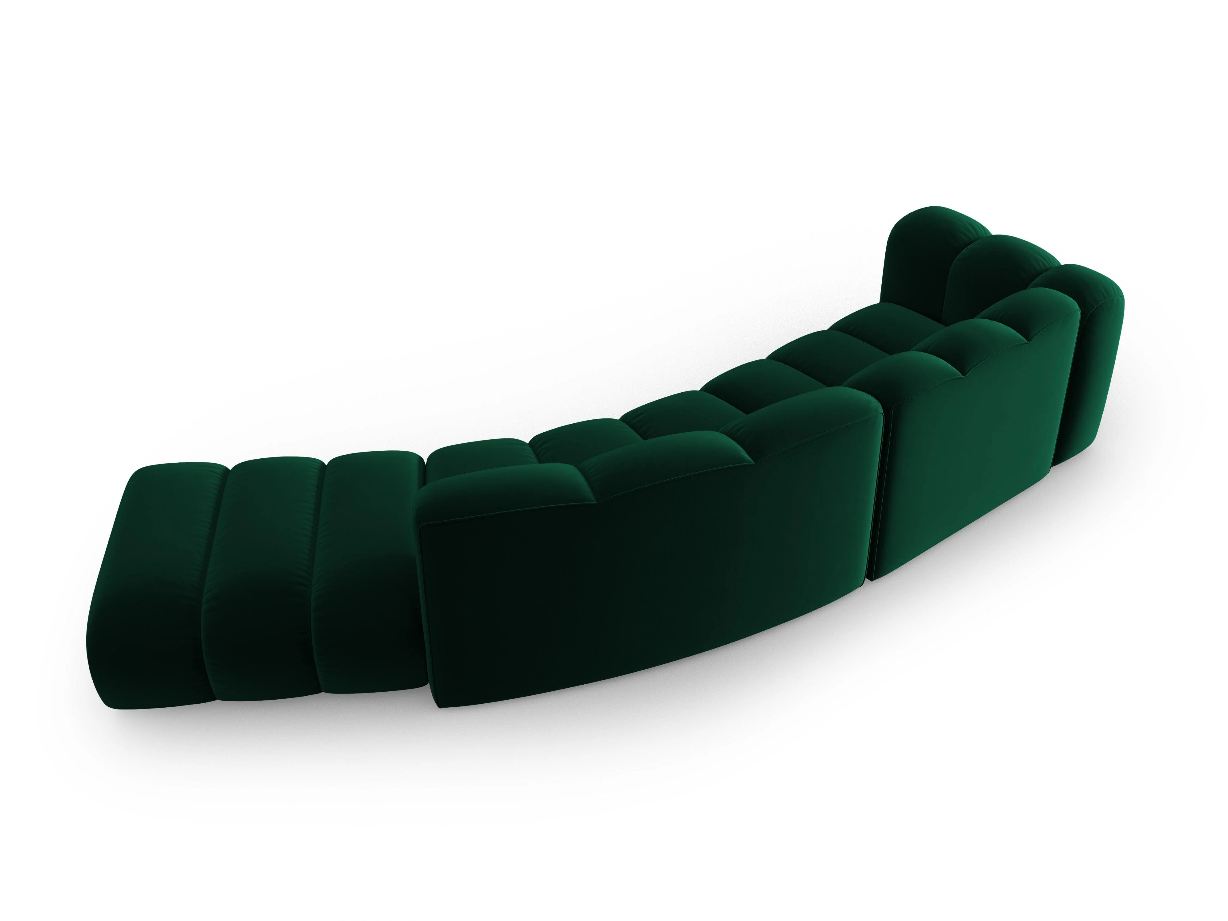 Sofa aksamitna 5-osobowa prawostronna LUPINE butelkowy zielony - Image 3