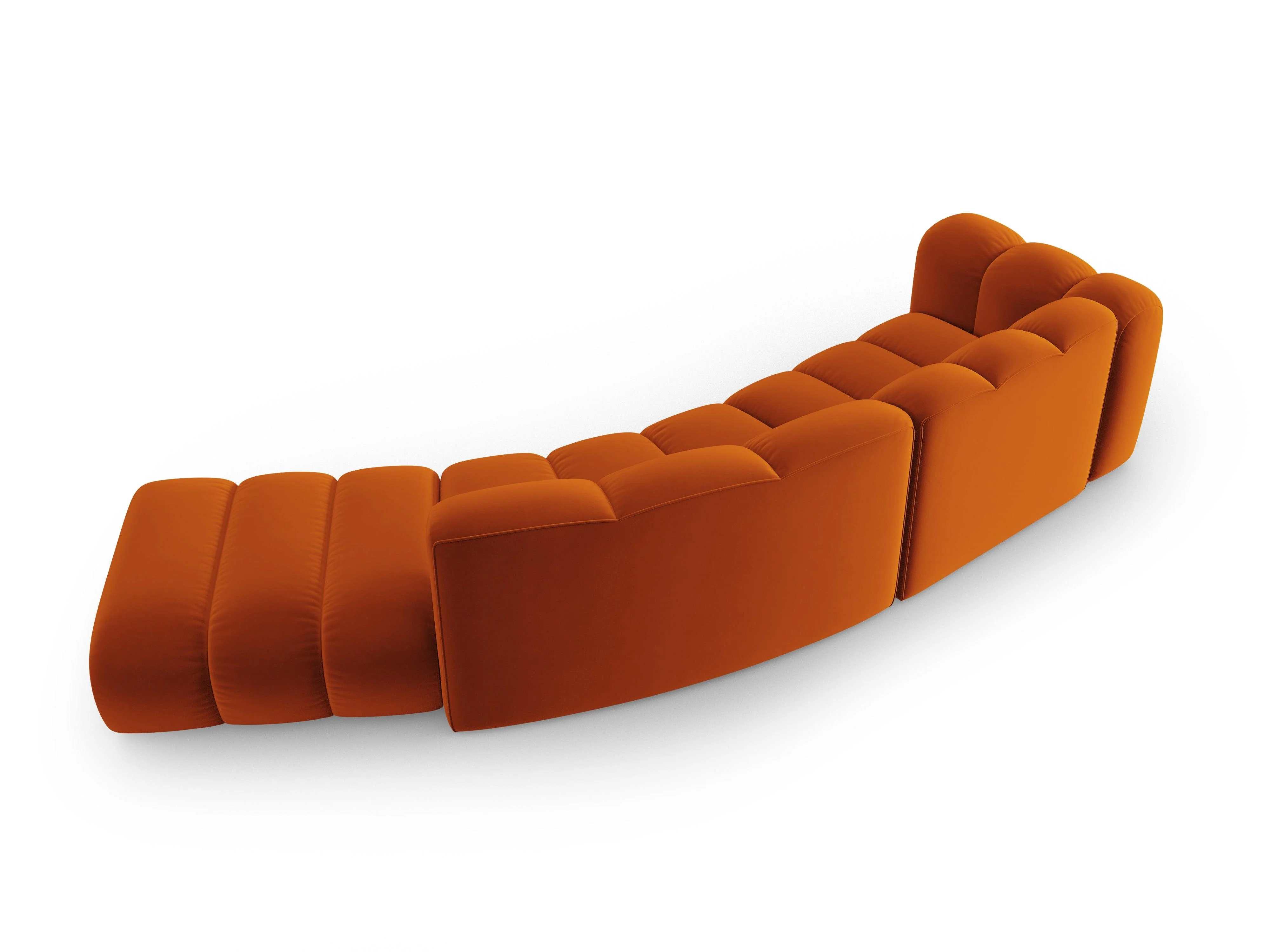 Sofa aksamitna 5-osobowa prawostronna LUPINE ceglany - Image 3