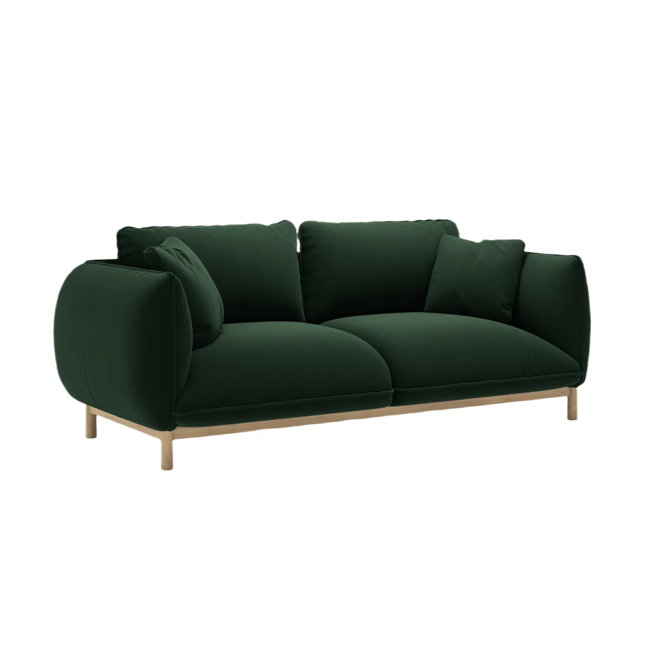 Sofa aksamitna 2-osobowa ADA butelkowa zieleń