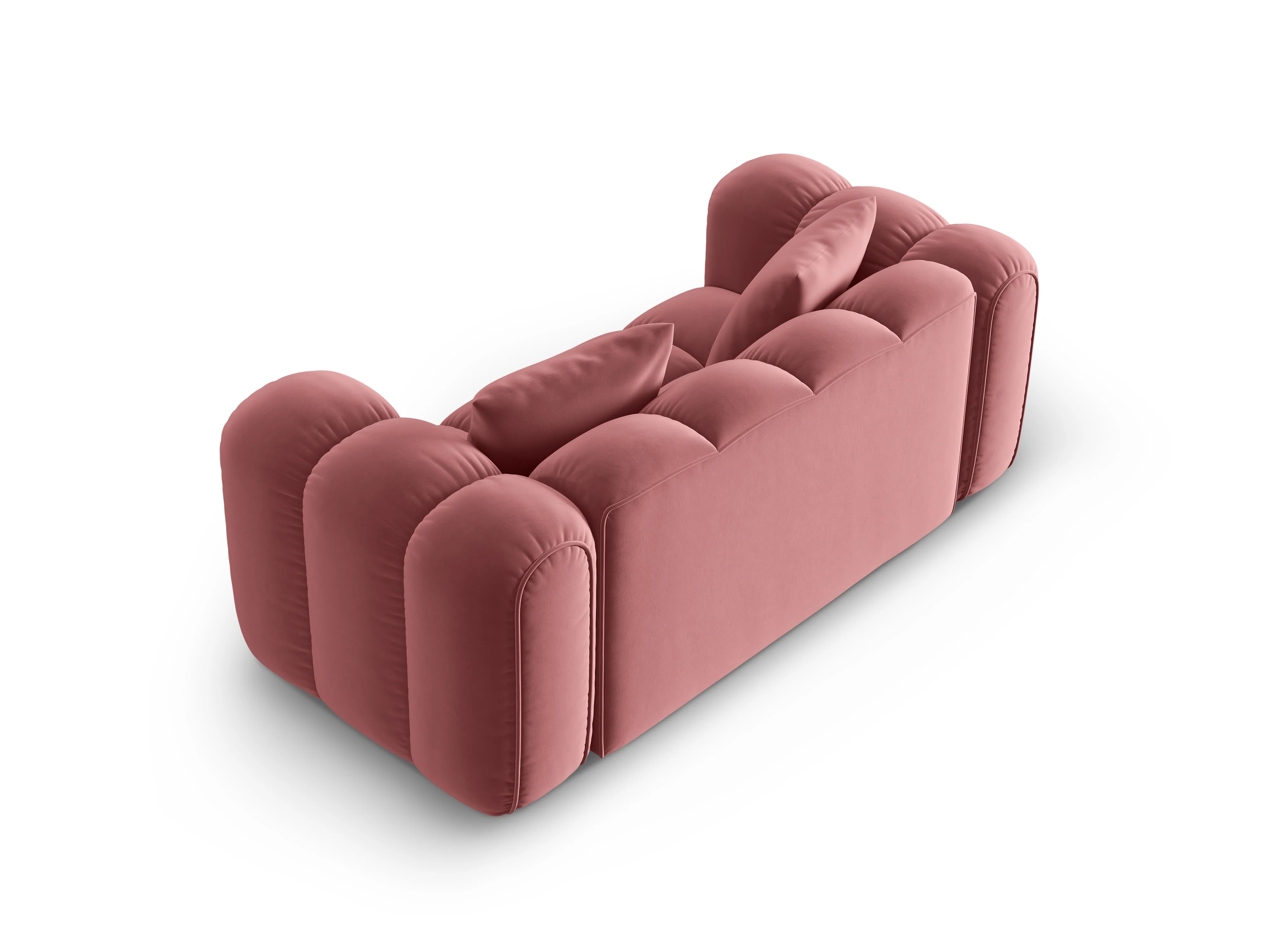 Sofa aksamitna 2-osobowa ASTRO różowy - Image 4