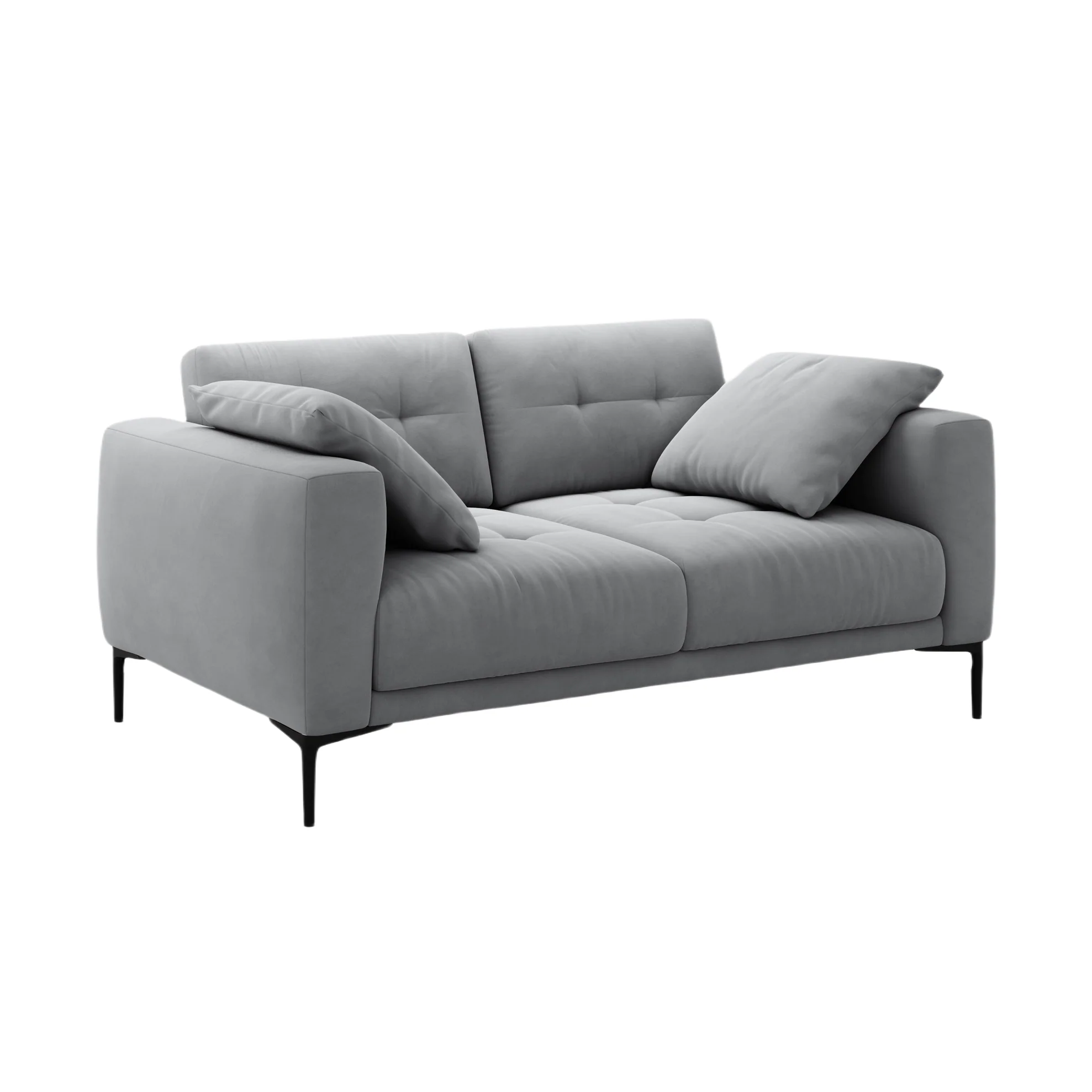 Sofa aksamitna 2-osobowa BEMY szary
