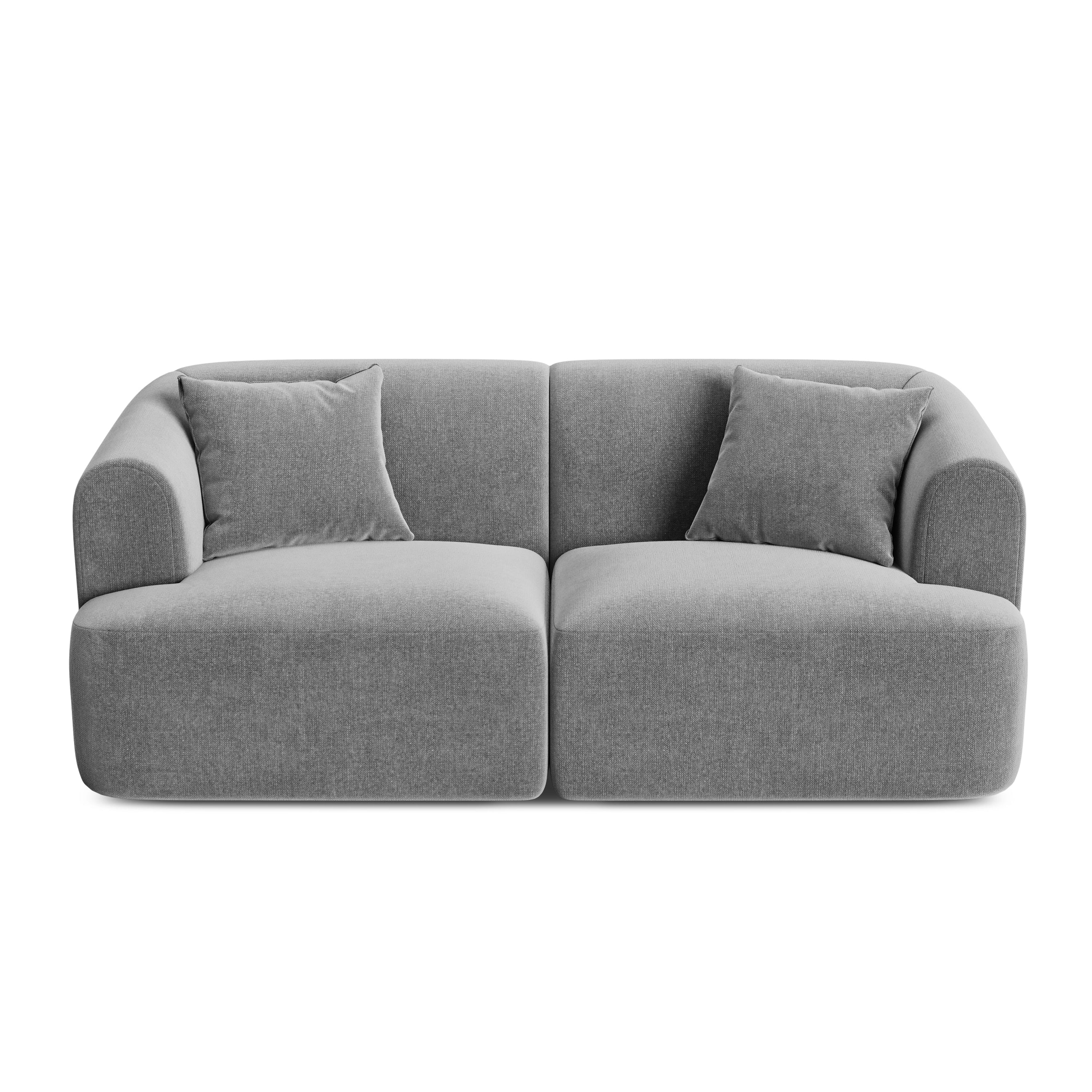 Sofa aksamitna 2-osobowa CAMPI szary - Image 5