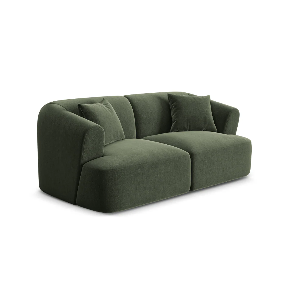 Sofa aksamitna 2-osobowa CAMPI zielony