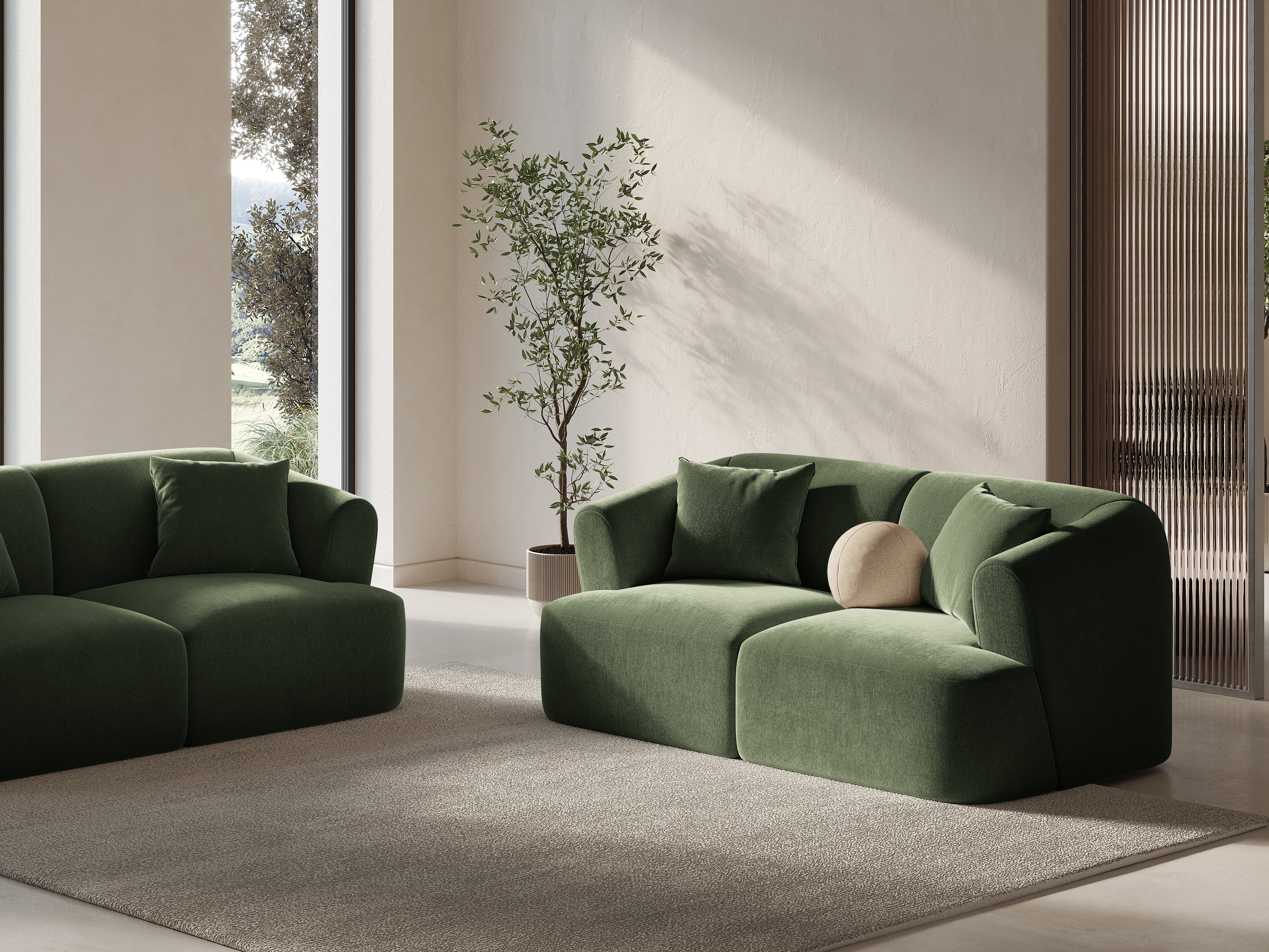 Sofa aksamitna 2-osobowa CAMPI zielony - Image 2