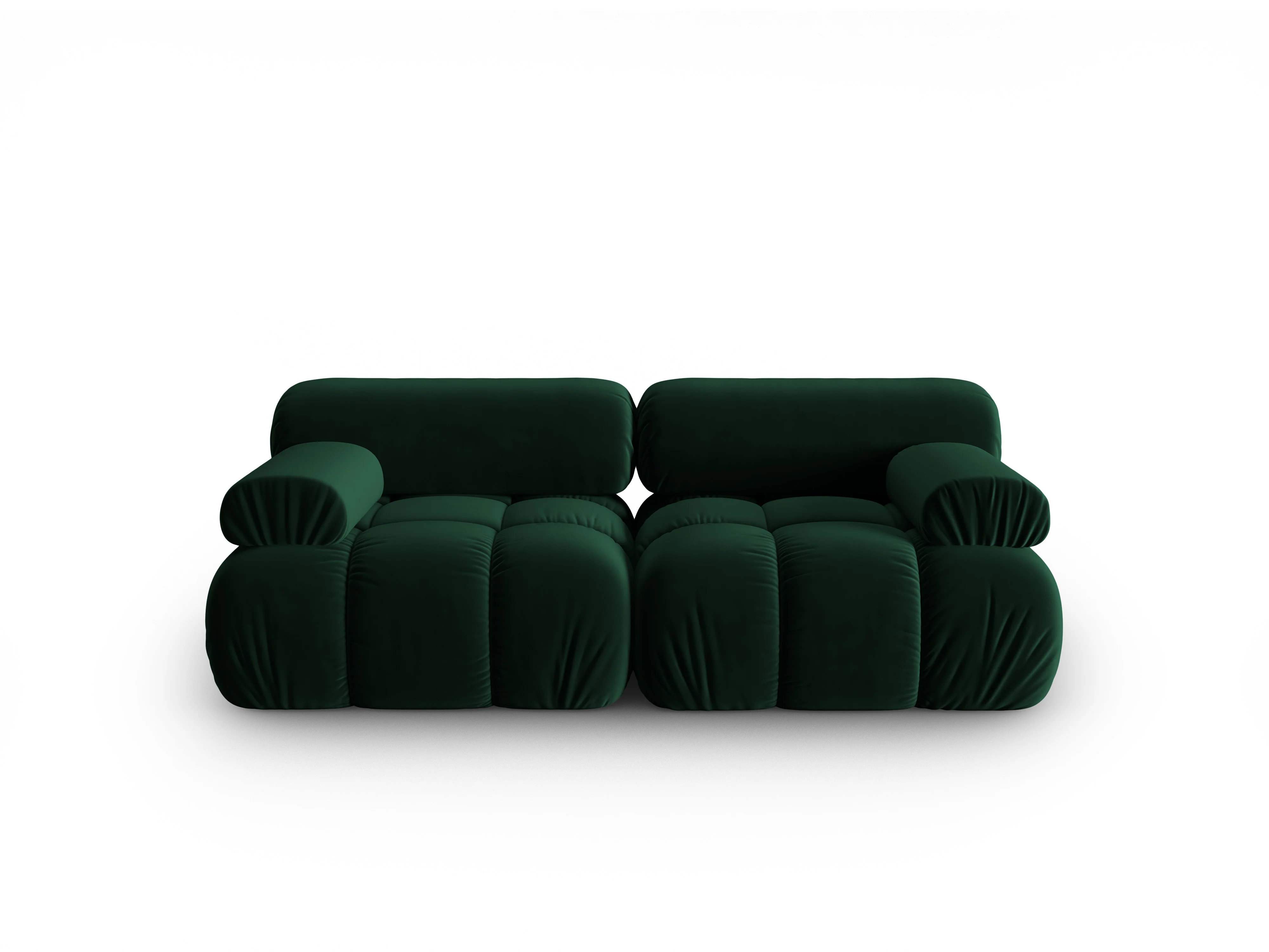 Sofa aksamitna 2-osobowa CORTINA butelkowy zielony