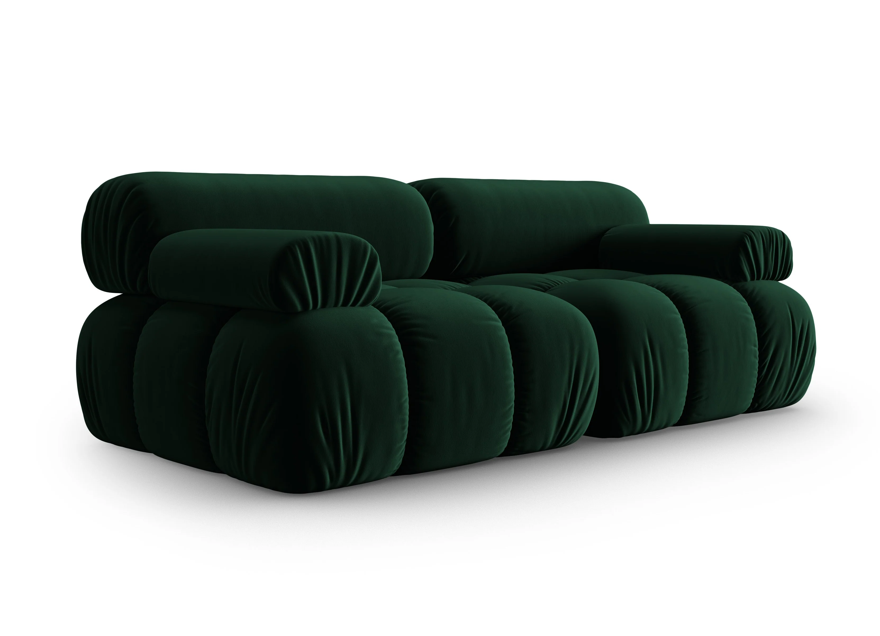 Sofa aksamitna 2-osobowa CORTINA butelkowy zielony - Image 2