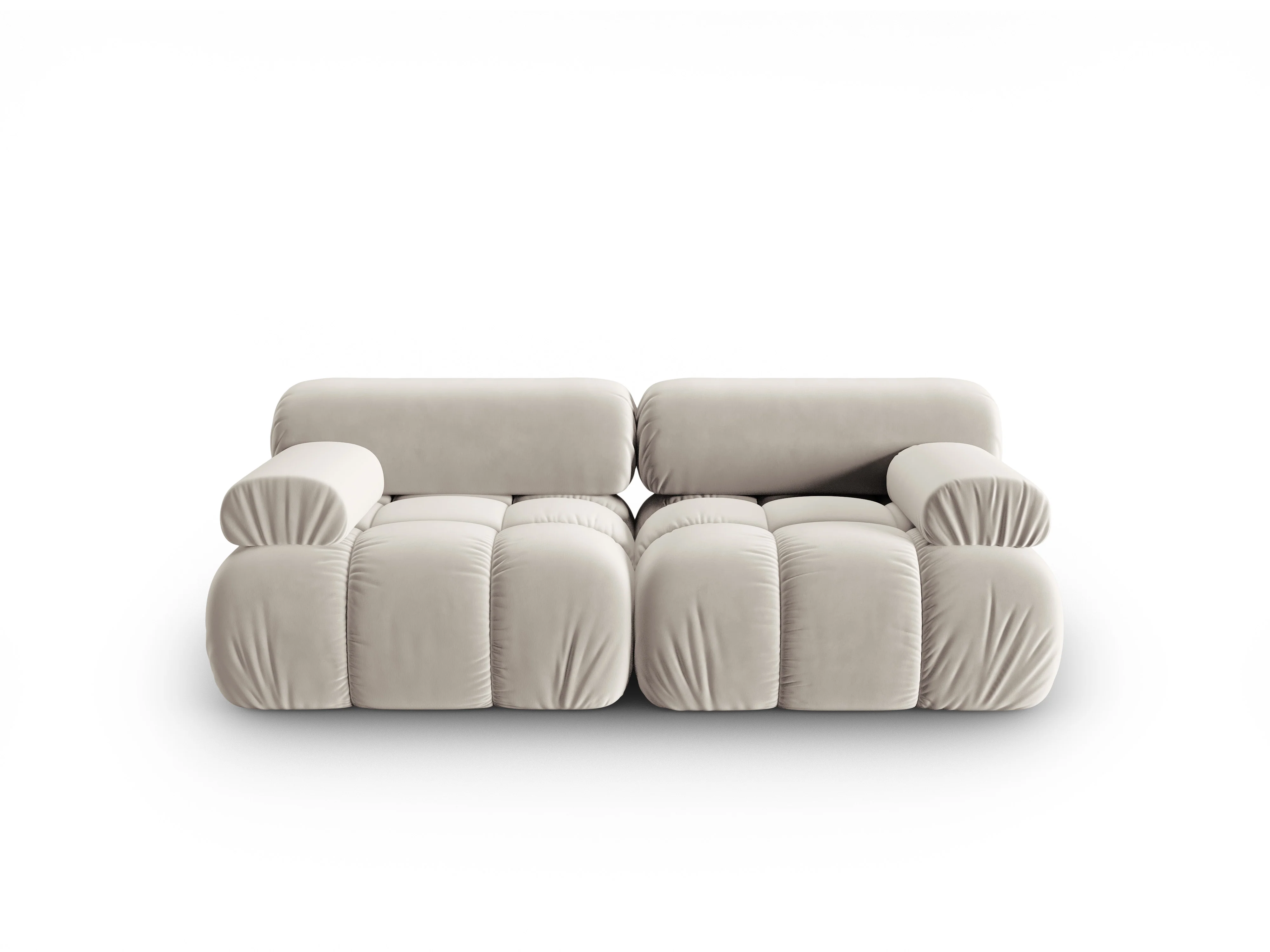 Sofa aksamitna 2-osobowa CORTINA beżowy