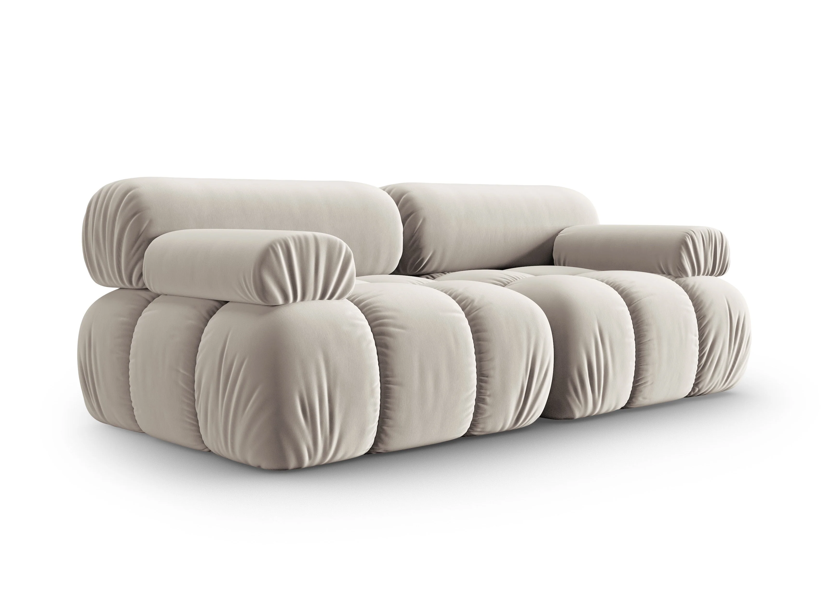 Sofa aksamitna 2-osobowa CORTINA beżowy - Image 2