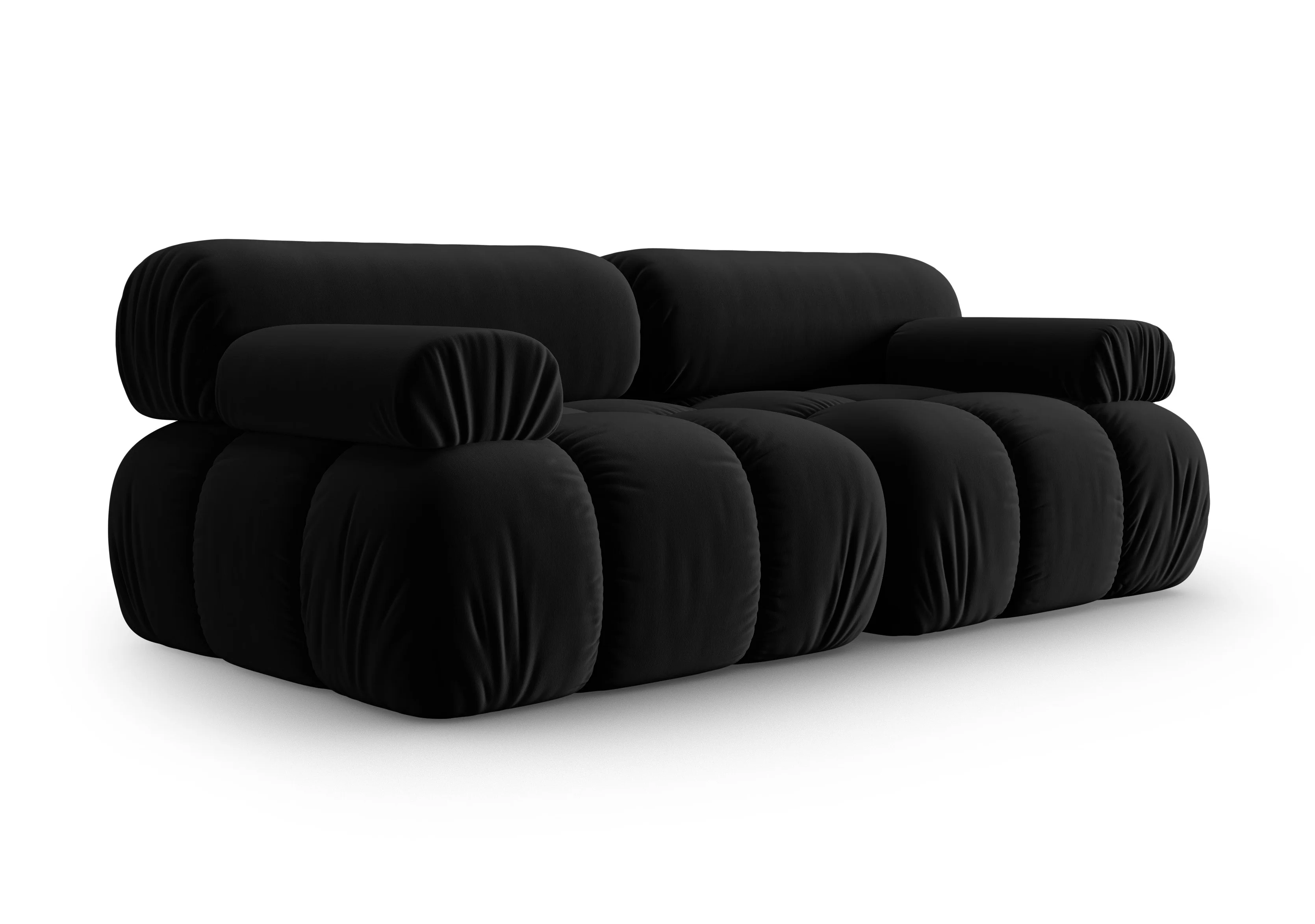 Sofa aksamitna 2-osobowa CORTINA czarny - Image 2