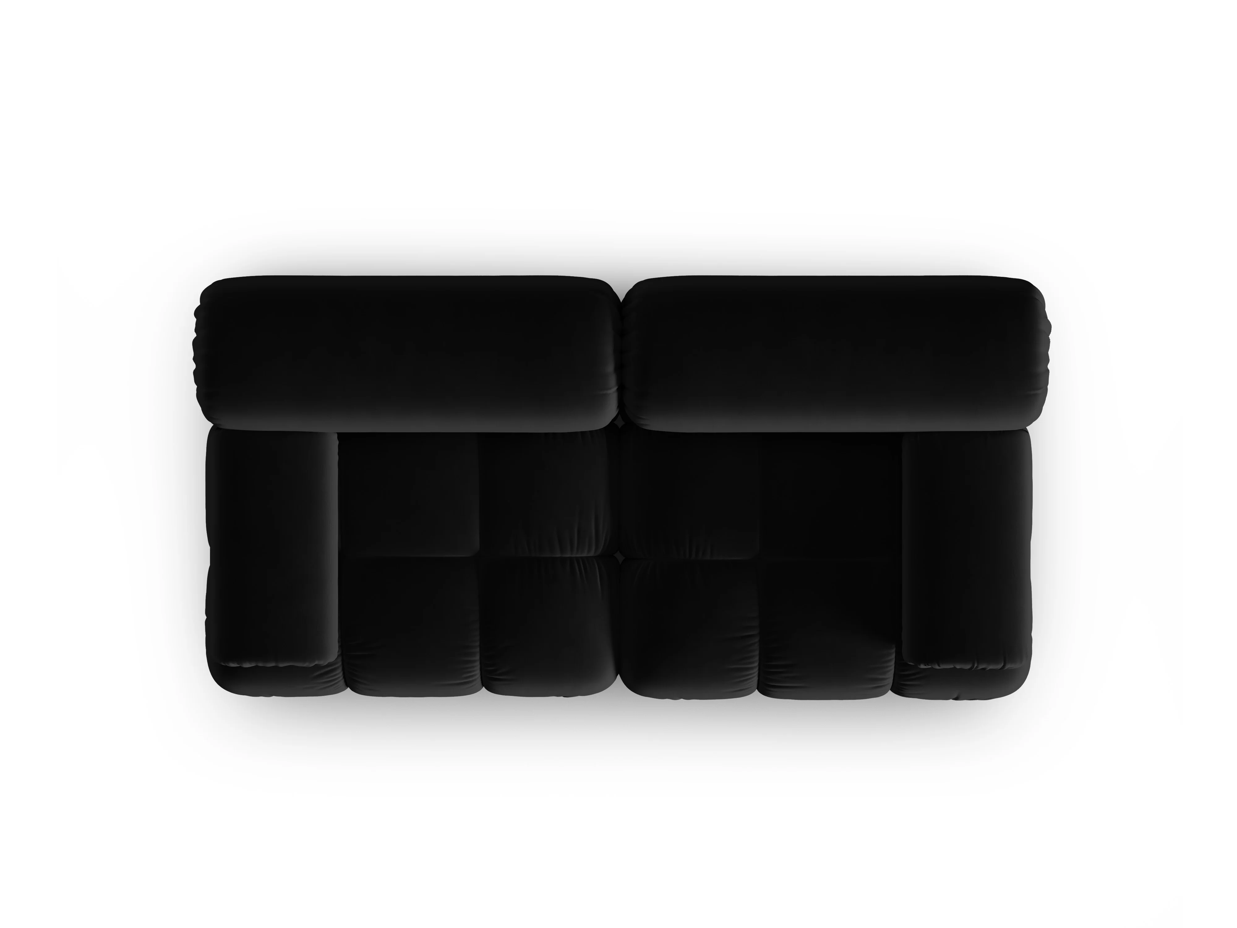 Sofa aksamitna 2-osobowa CORTINA czarny - Image 4