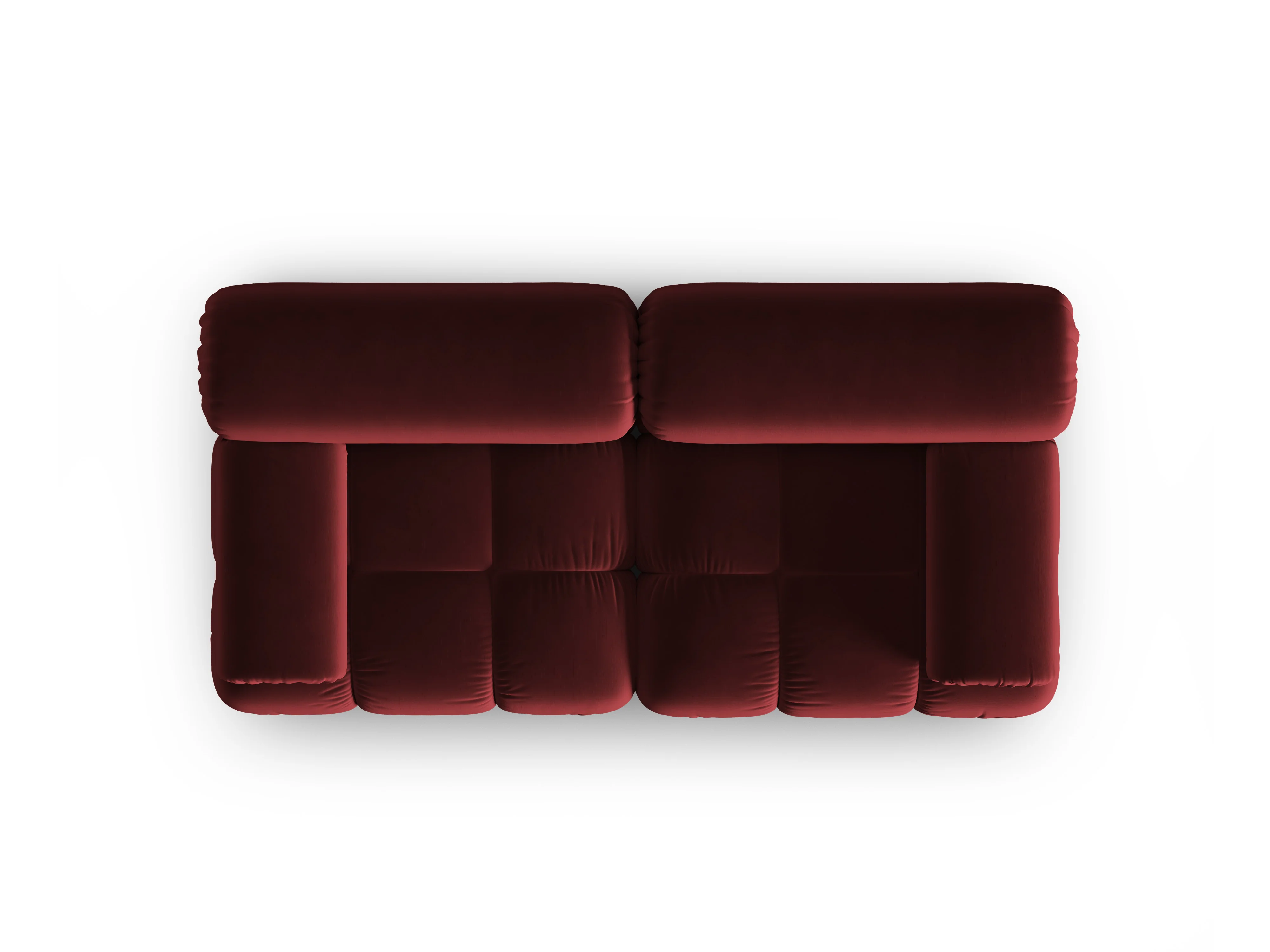 Sofa aksamitna 2-osobowa CORTINA winny czerwony - Image 4
