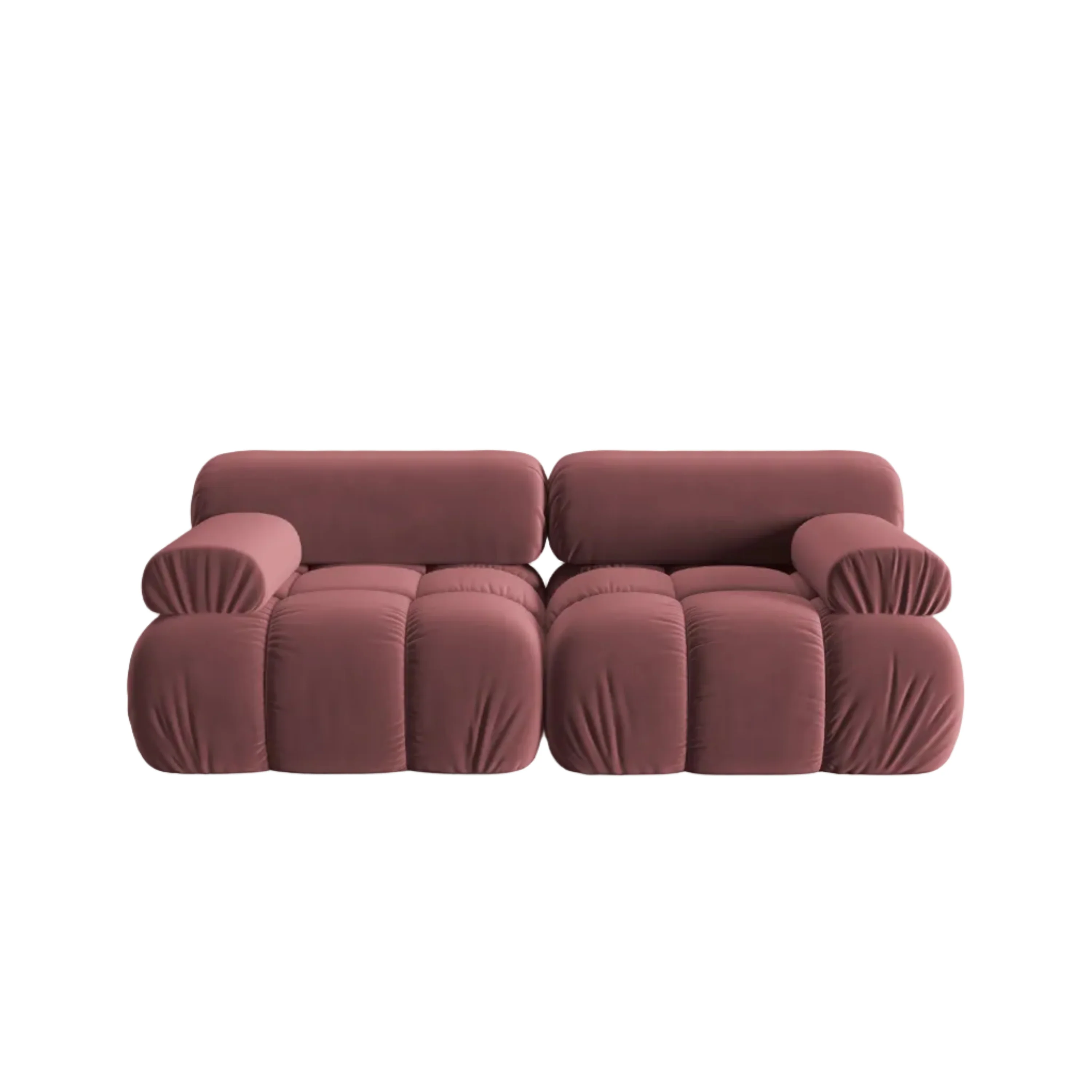 Sofa aksamitna 2-osobowa CORTINA różowy