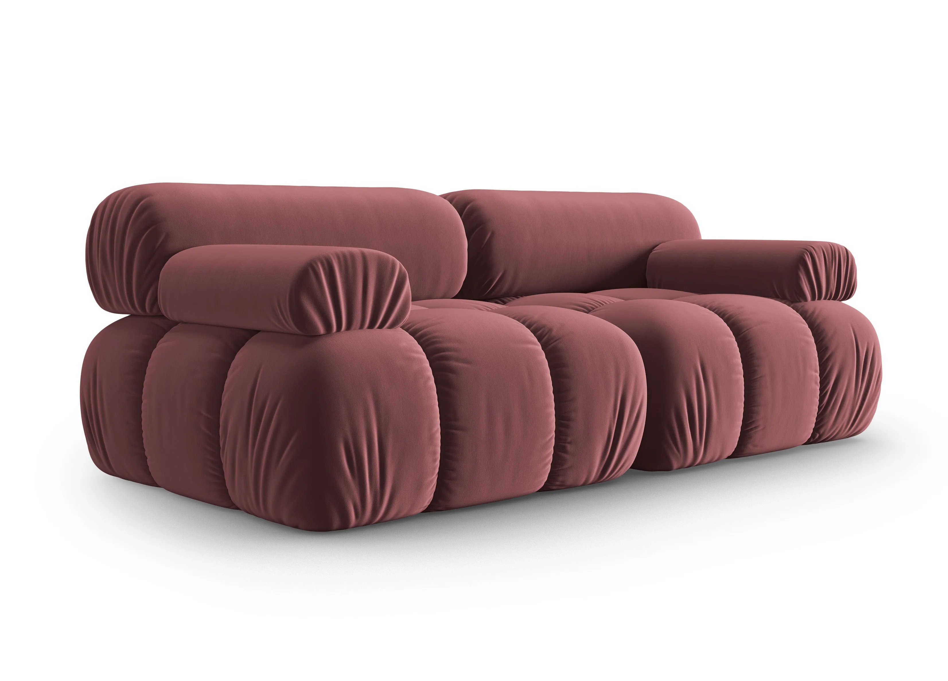 Sofa aksamitna 2-osobowa CORTINA różowy - Image 2