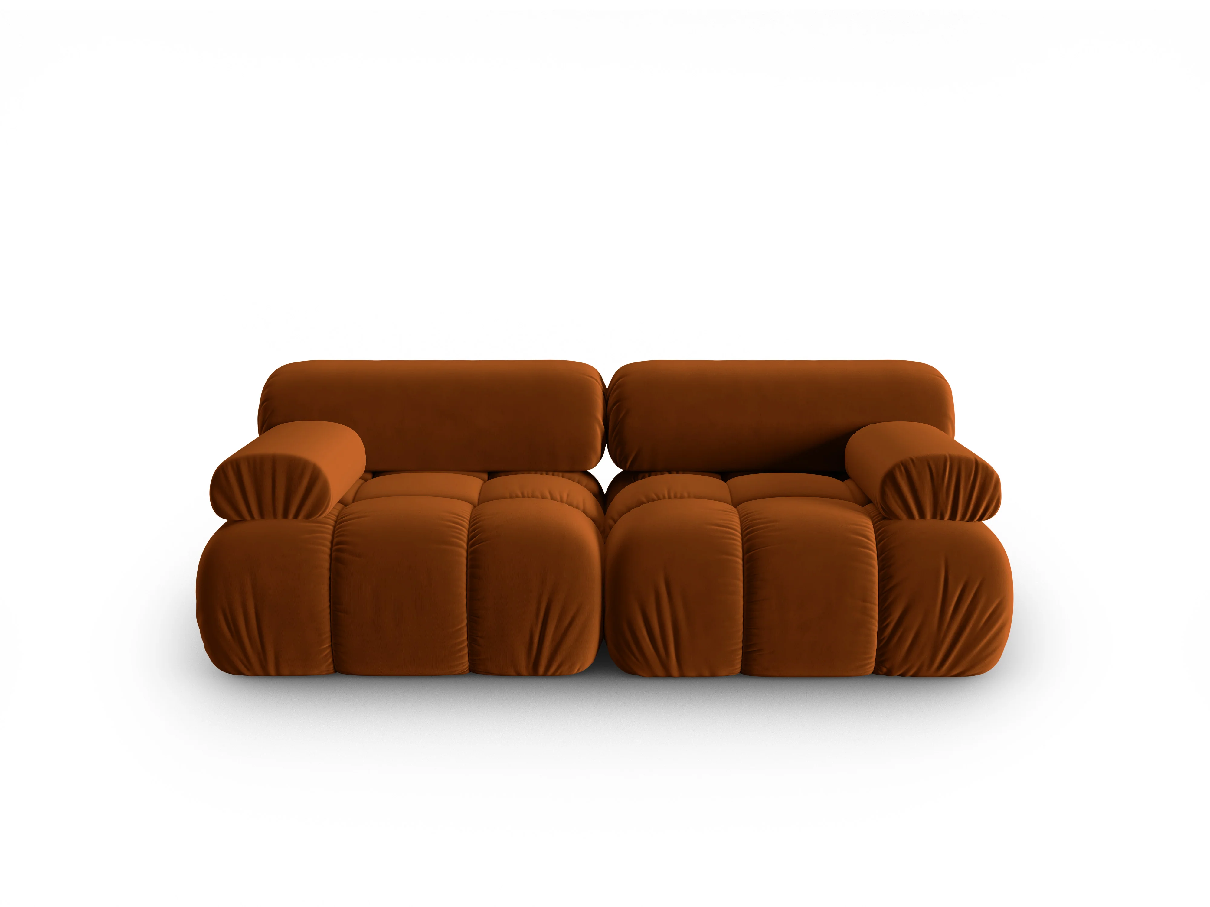Sofa aksamitna 2-osobowa CORTINA ceglany