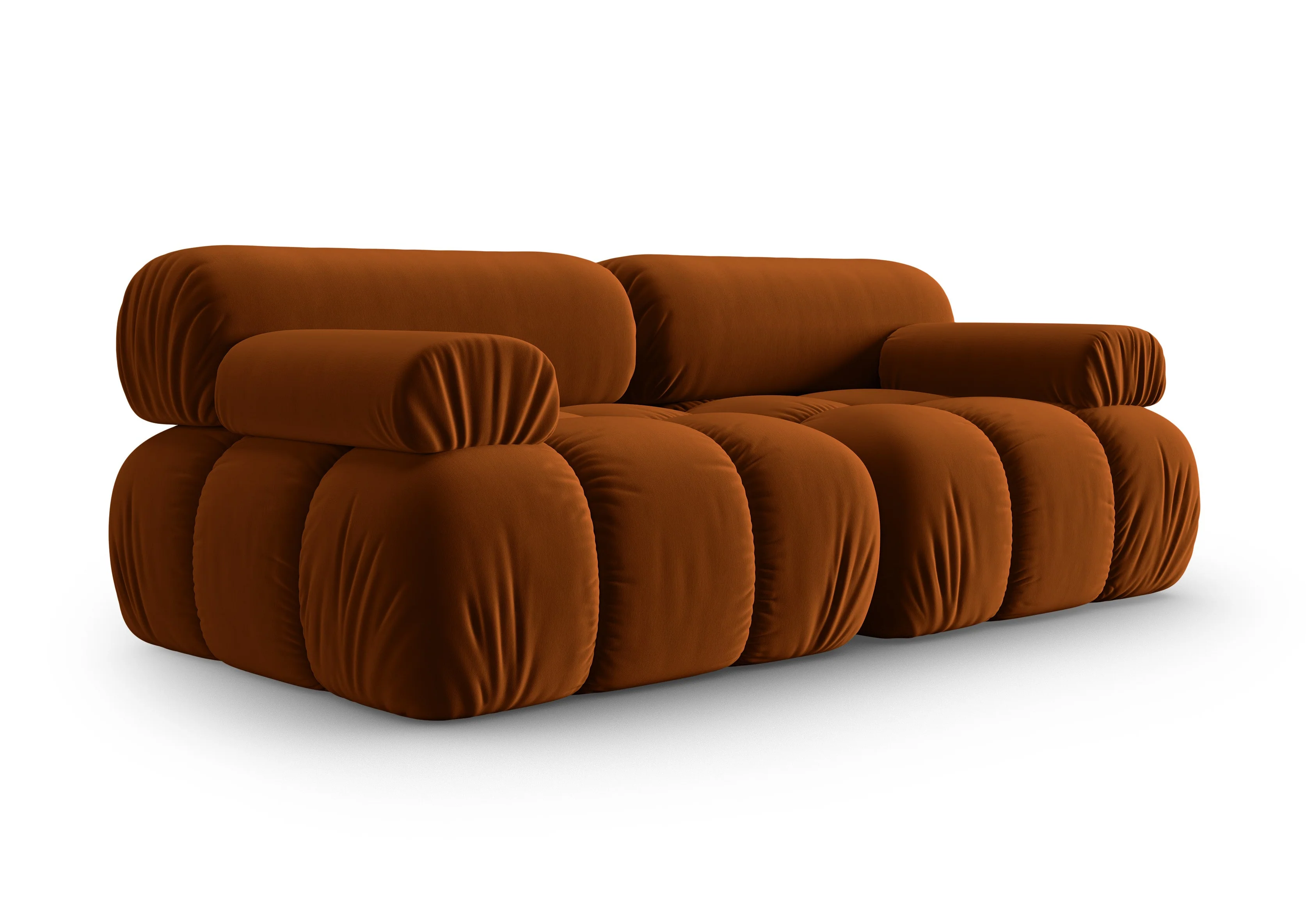Sofa aksamitna 2-osobowa CORTINA ceglany - Image 2