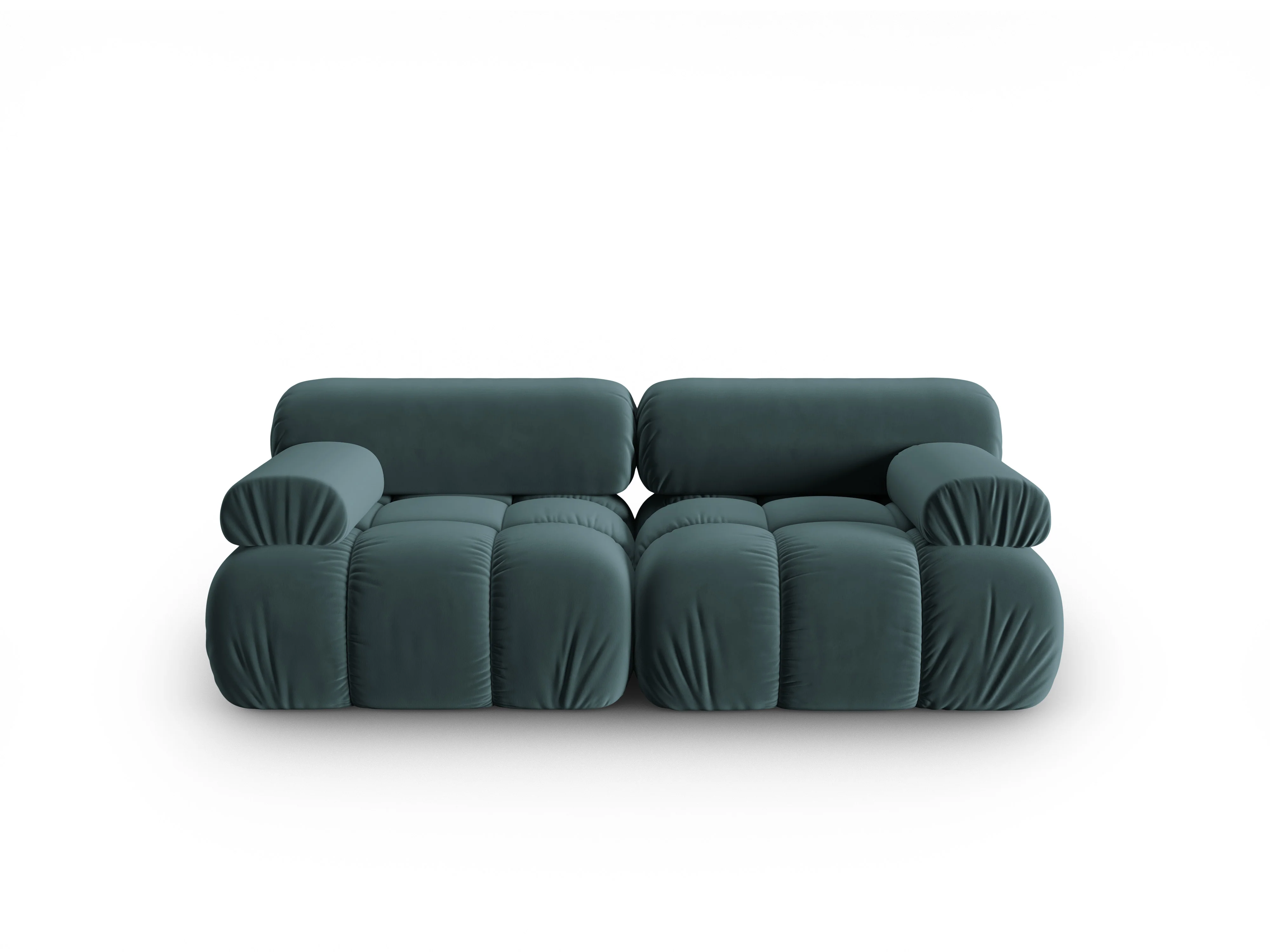 Sofa aksamitna 2-osobowa CORTINA turkusowy