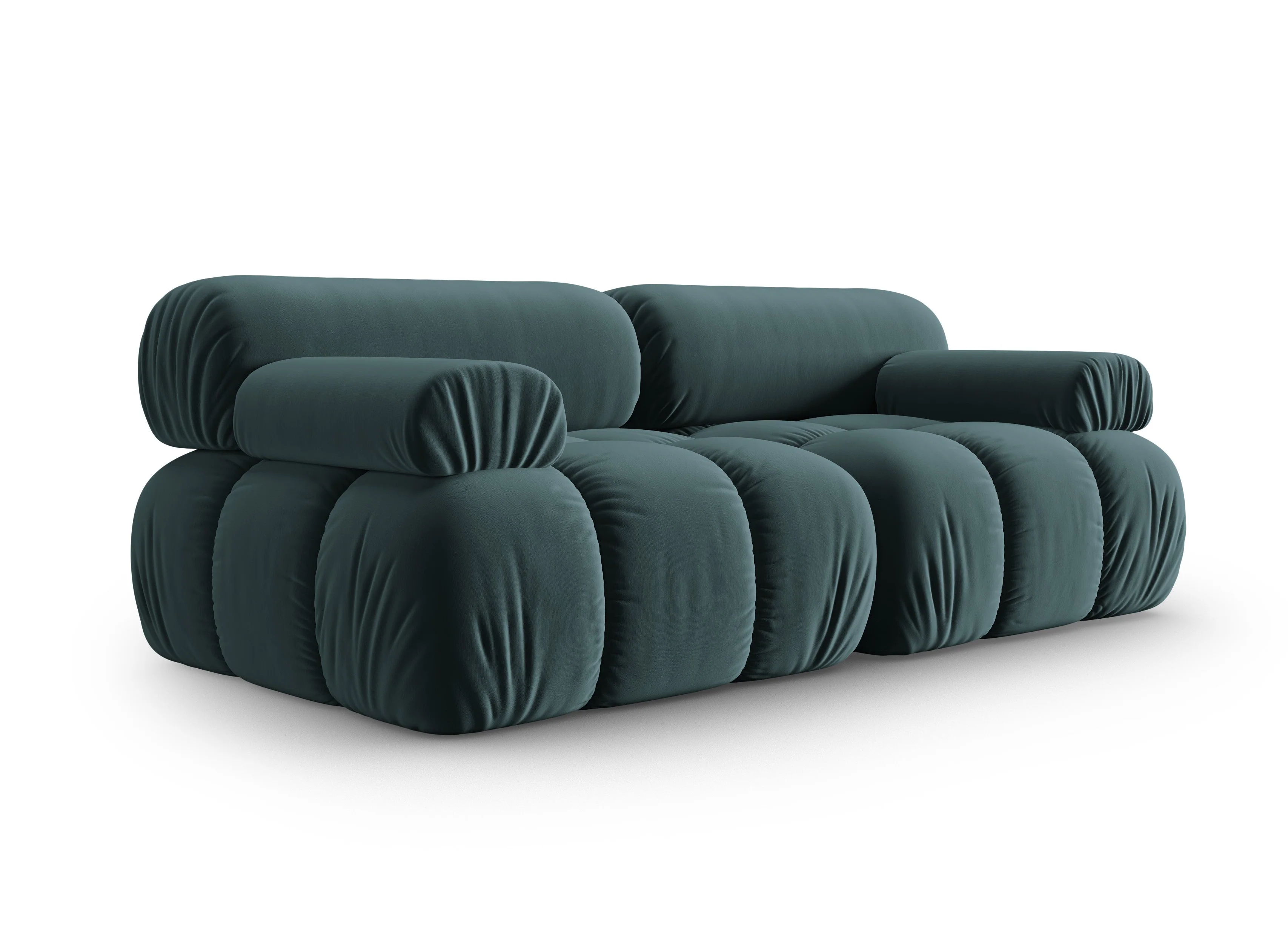 Sofa aksamitna 2-osobowa CORTINA turkusowy - Image 2