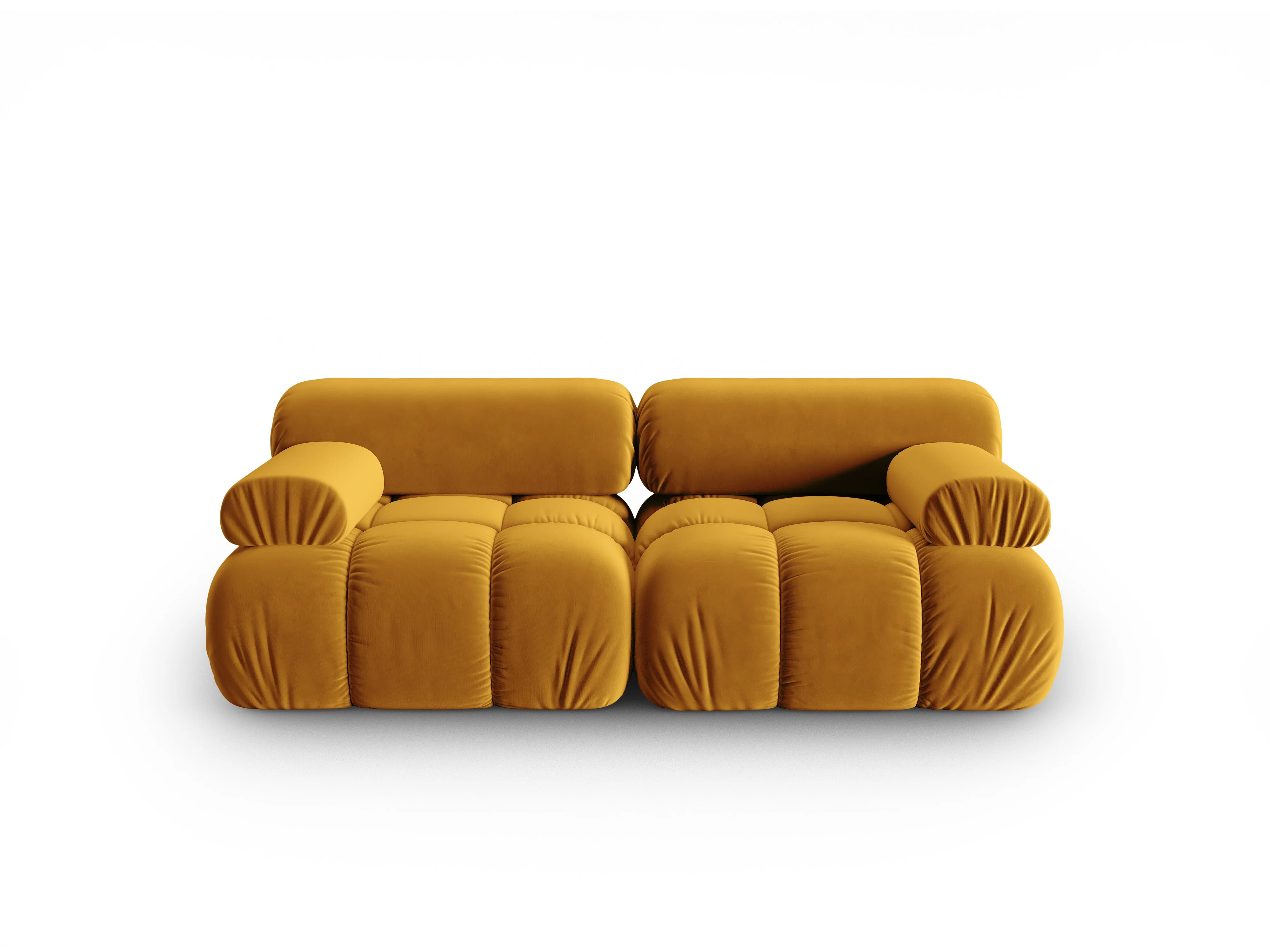Sofa aksamitna 2-osobowa CORTINA żółty