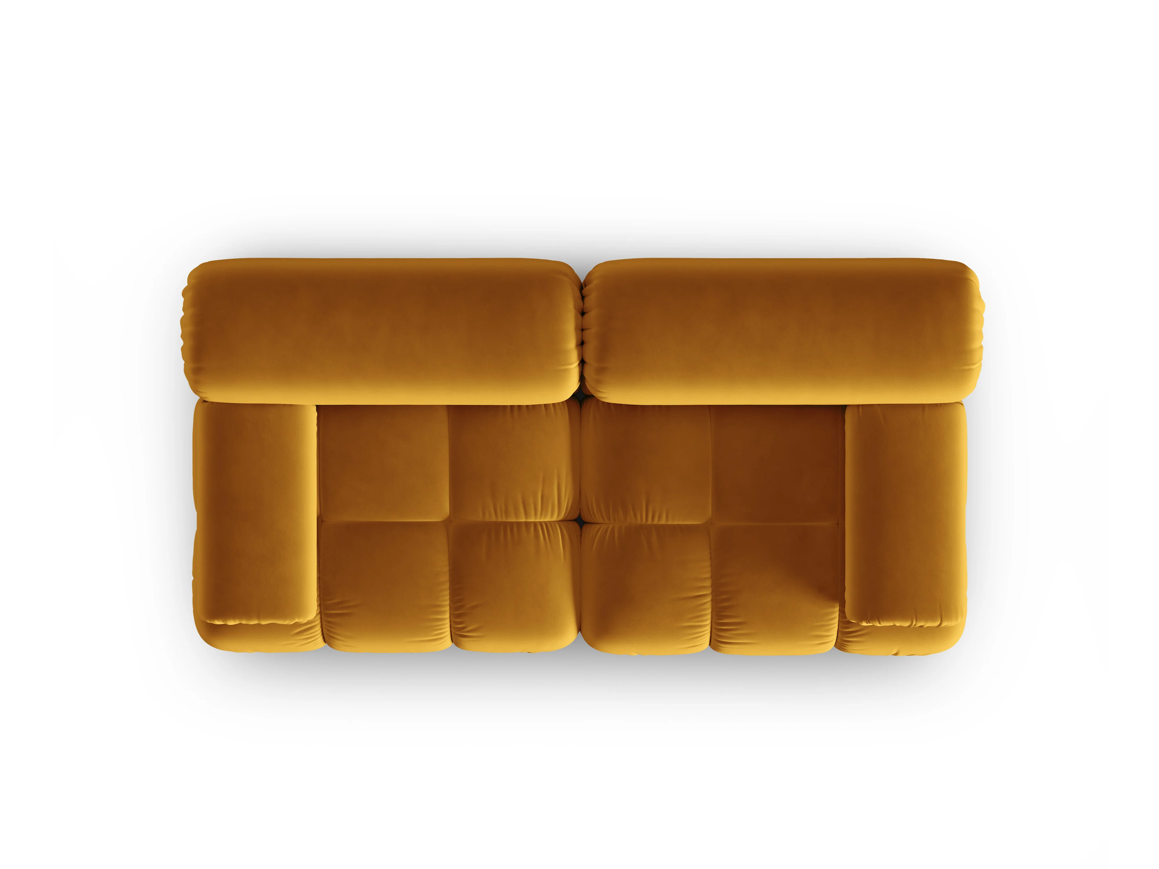 Sofa aksamitna 2-osobowa CORTINA żółty - Image 4