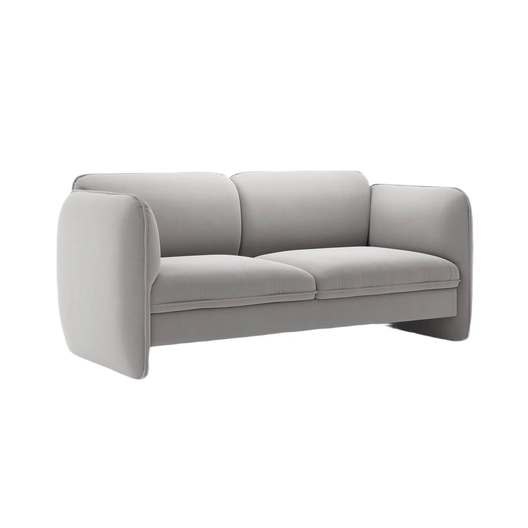 Sofa aksamitna 2-osobowa GEORGIA jasnoszary