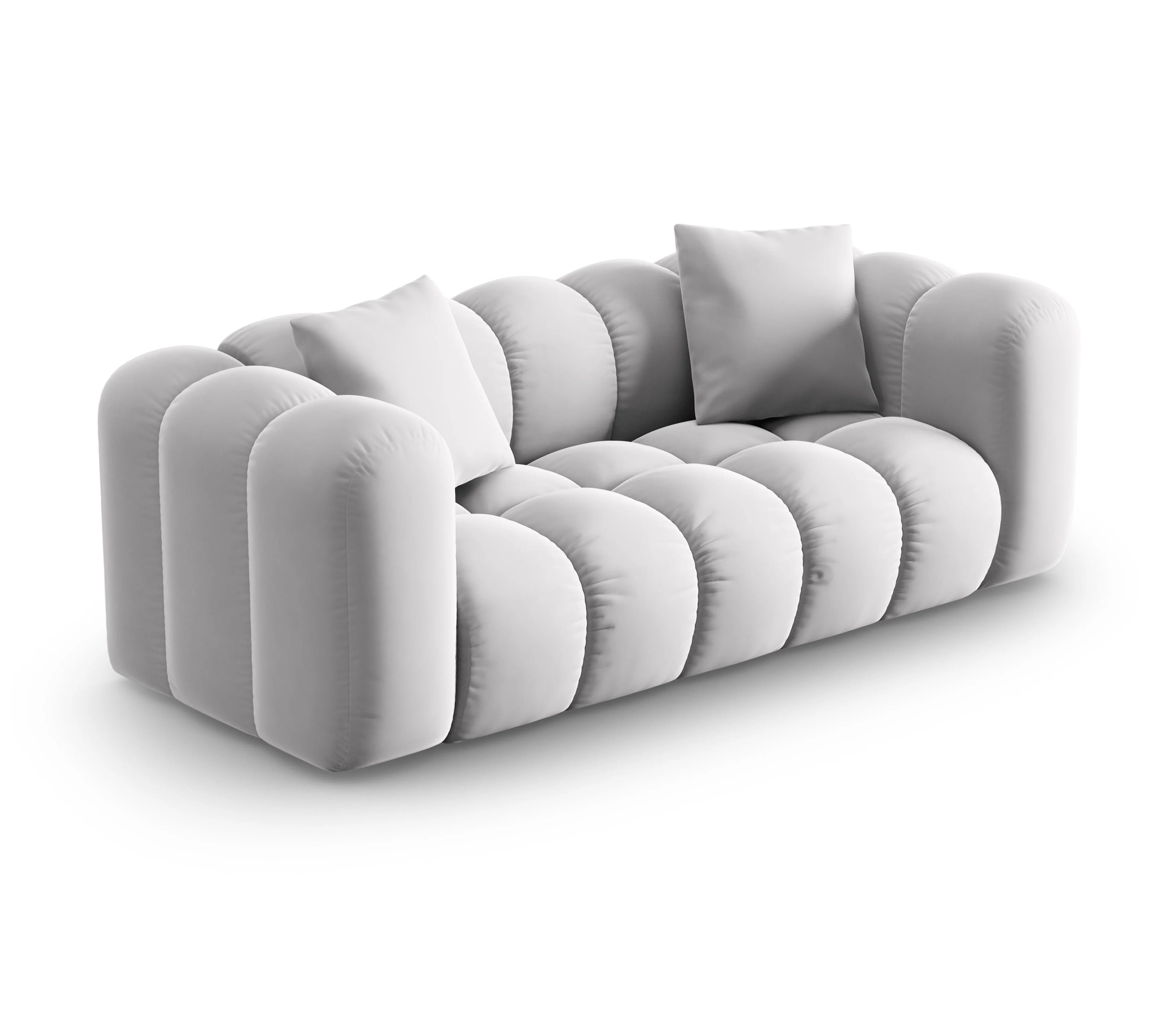 Sofa aksamitna 2-osobowa HALLEY srebrny