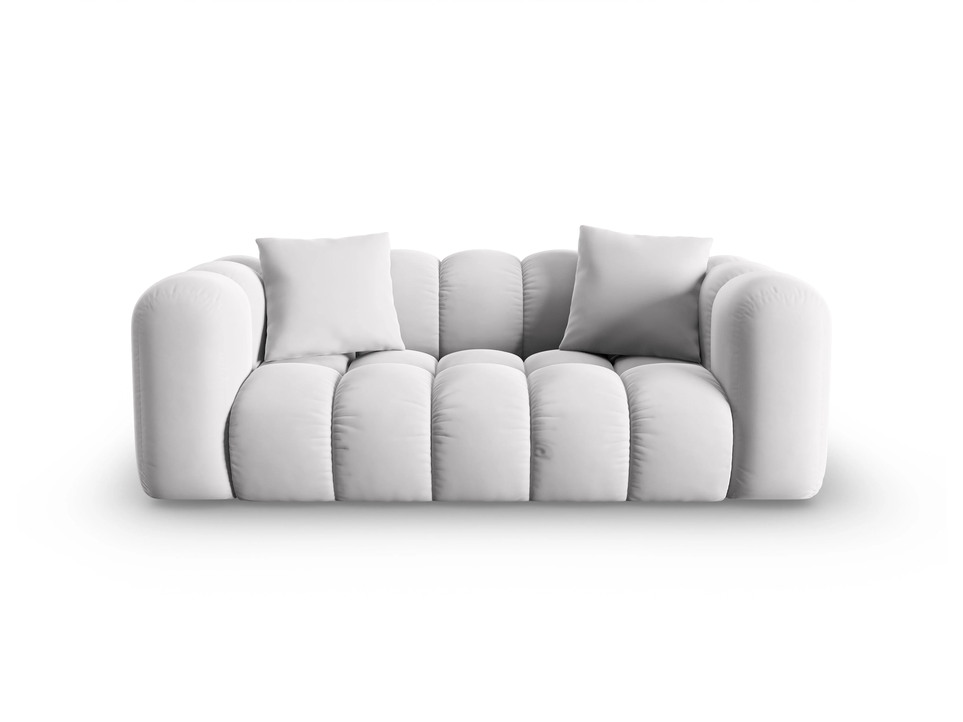 Sofa aksamitna 2-osobowa HALLEY srebrny - Image 3