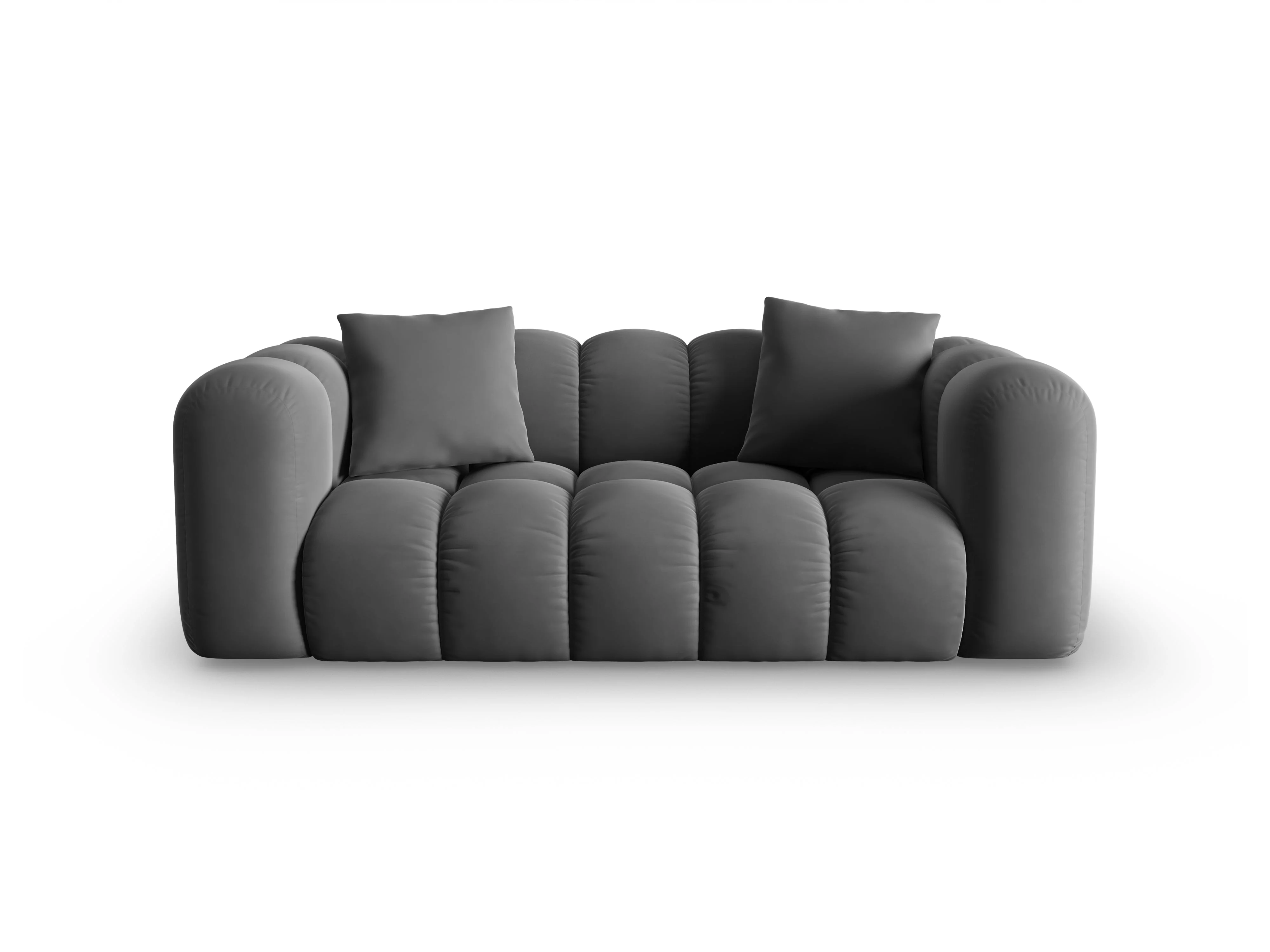 Sofa aksamitna 2-osobowa HALLEY szary - Image 3