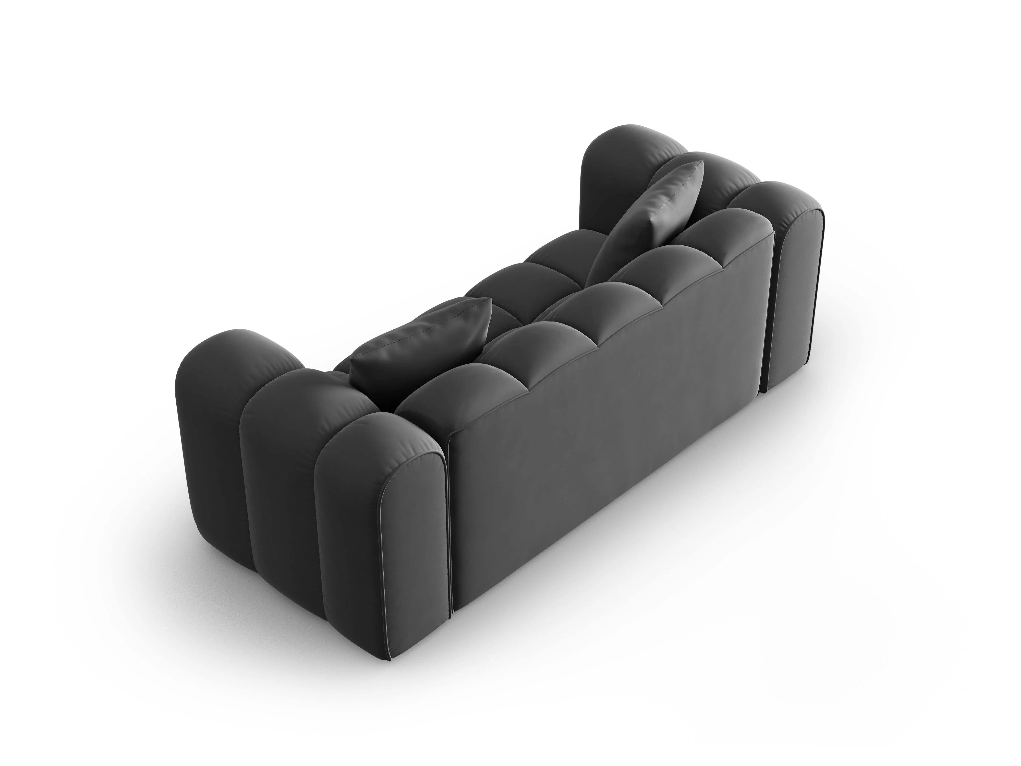 Sofa aksamitna 2-osobowa HALLEY szary - Image 4