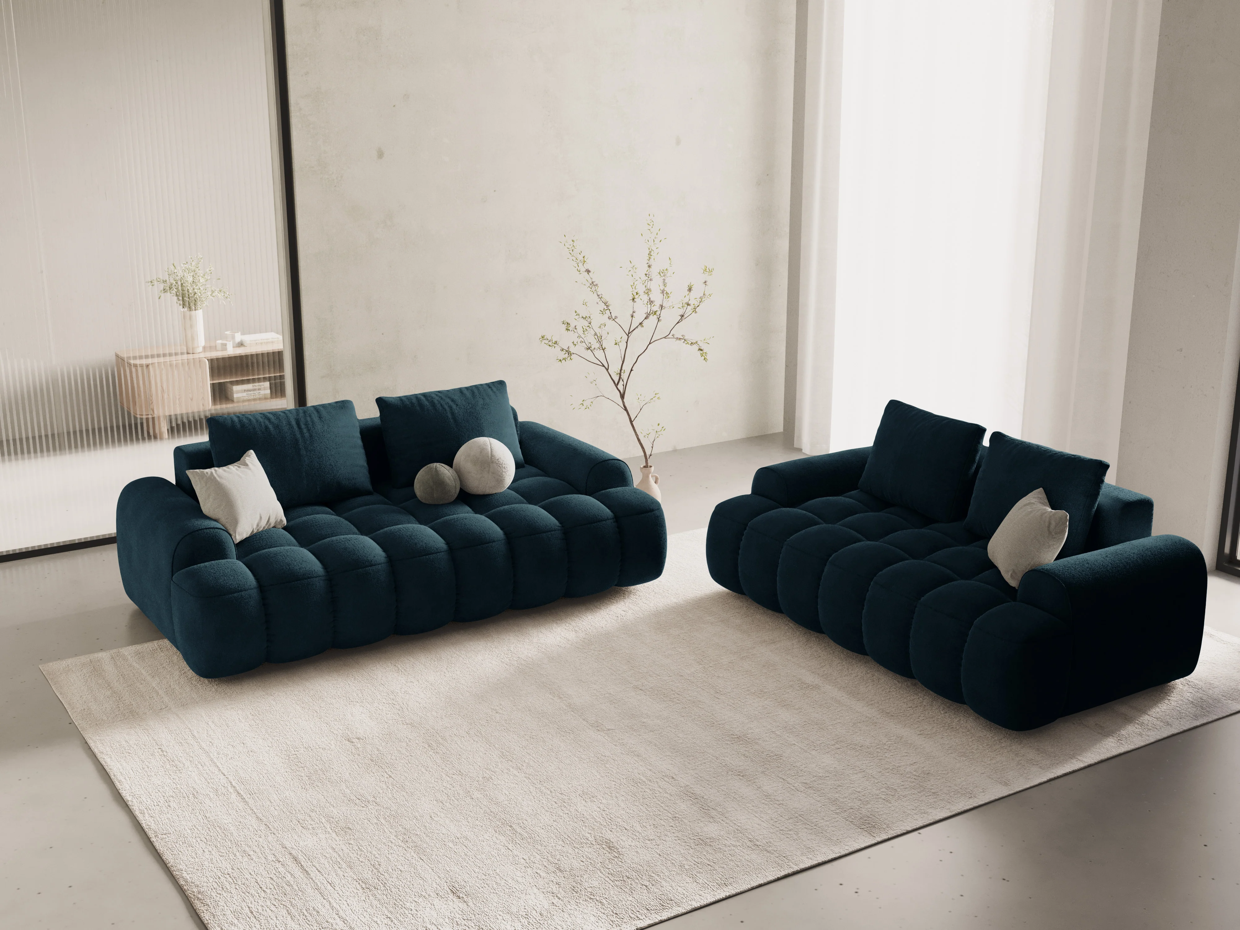 Sofa aksamitna 2-osobowa LINZ petrol - Image 2