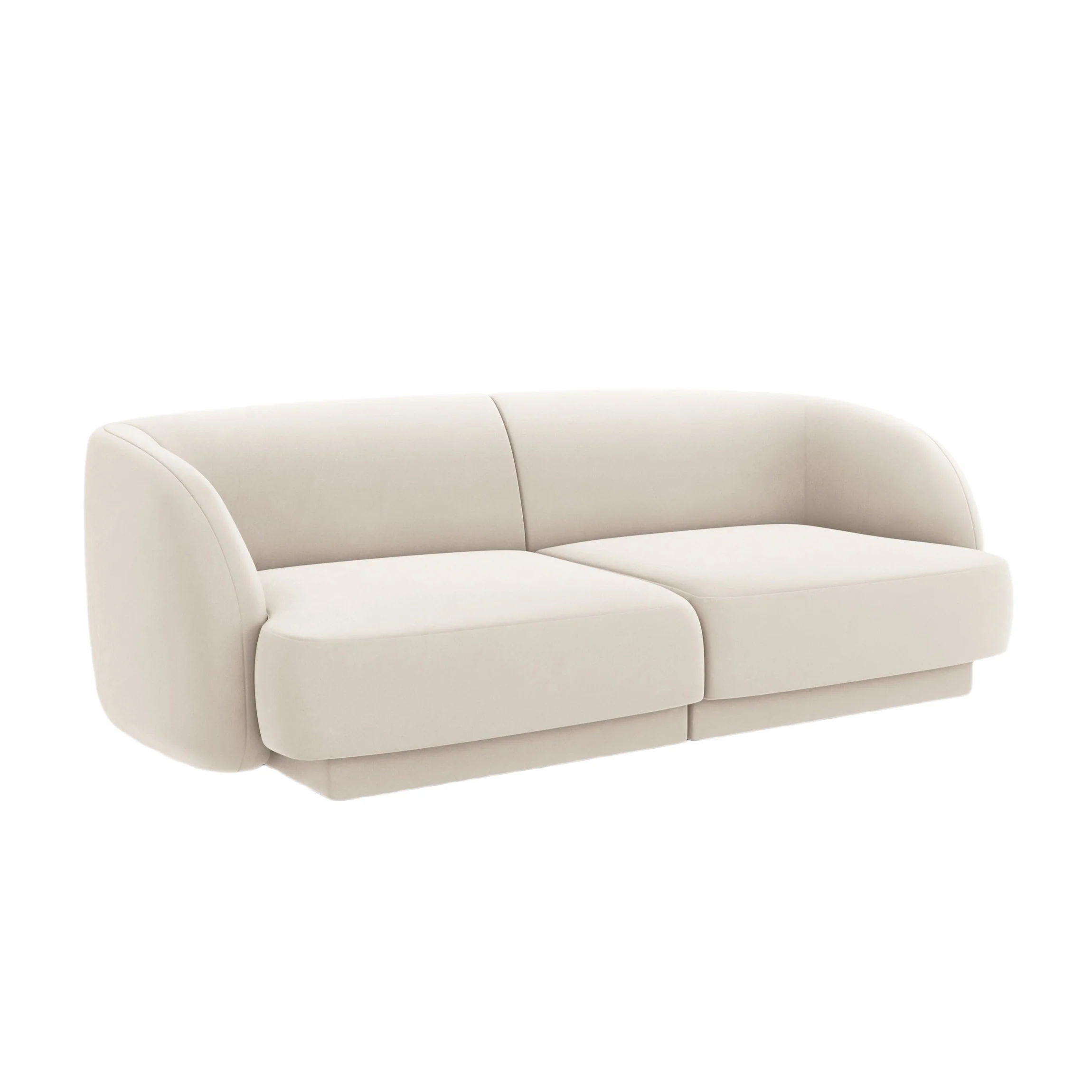 Sofa aksamitna 2-osobowa MILEY beżowy