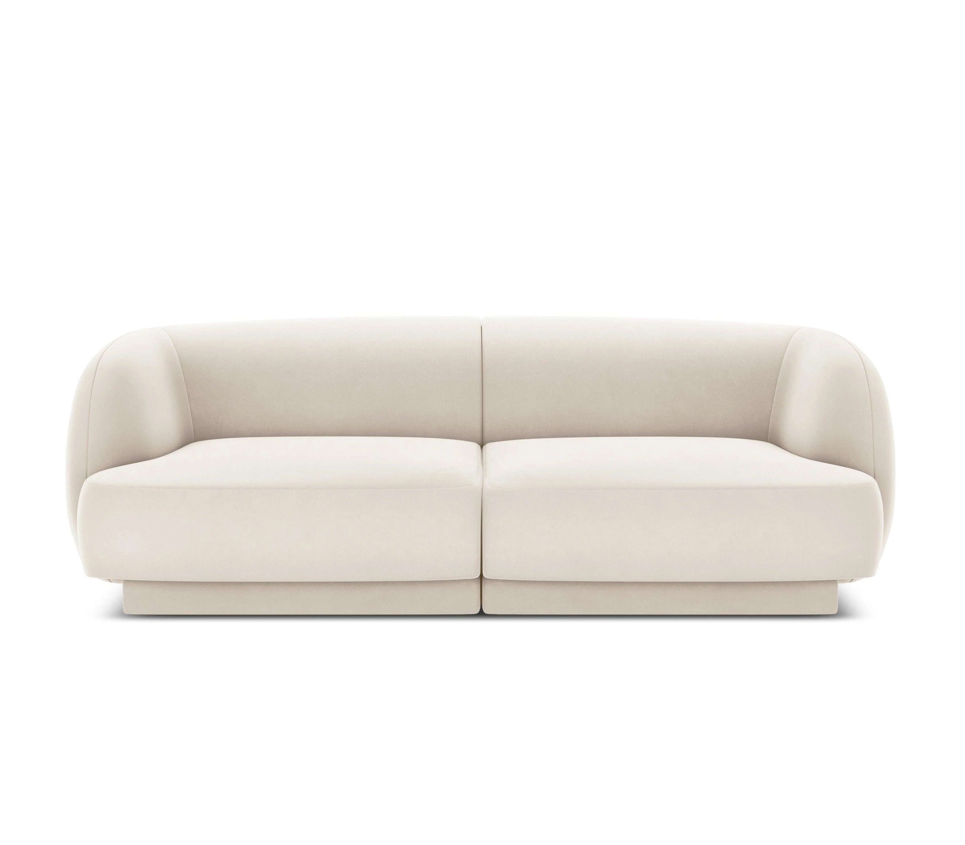 Sofa aksamitna 2-osobowa MILEY beżowy - Image 4