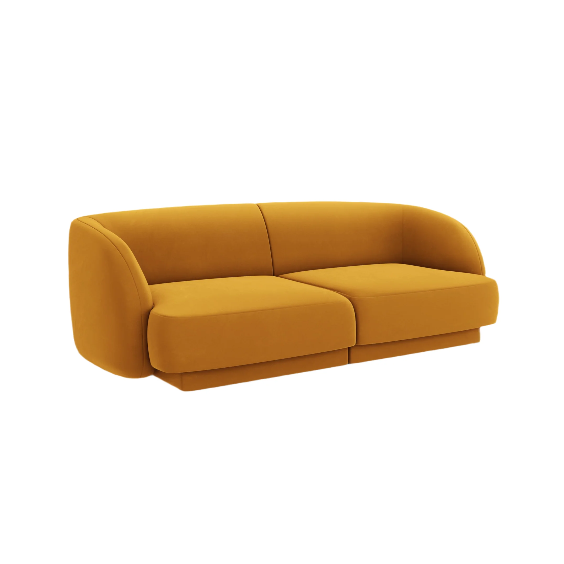 Sofa aksamitna 2-osobowa MILEY żółty