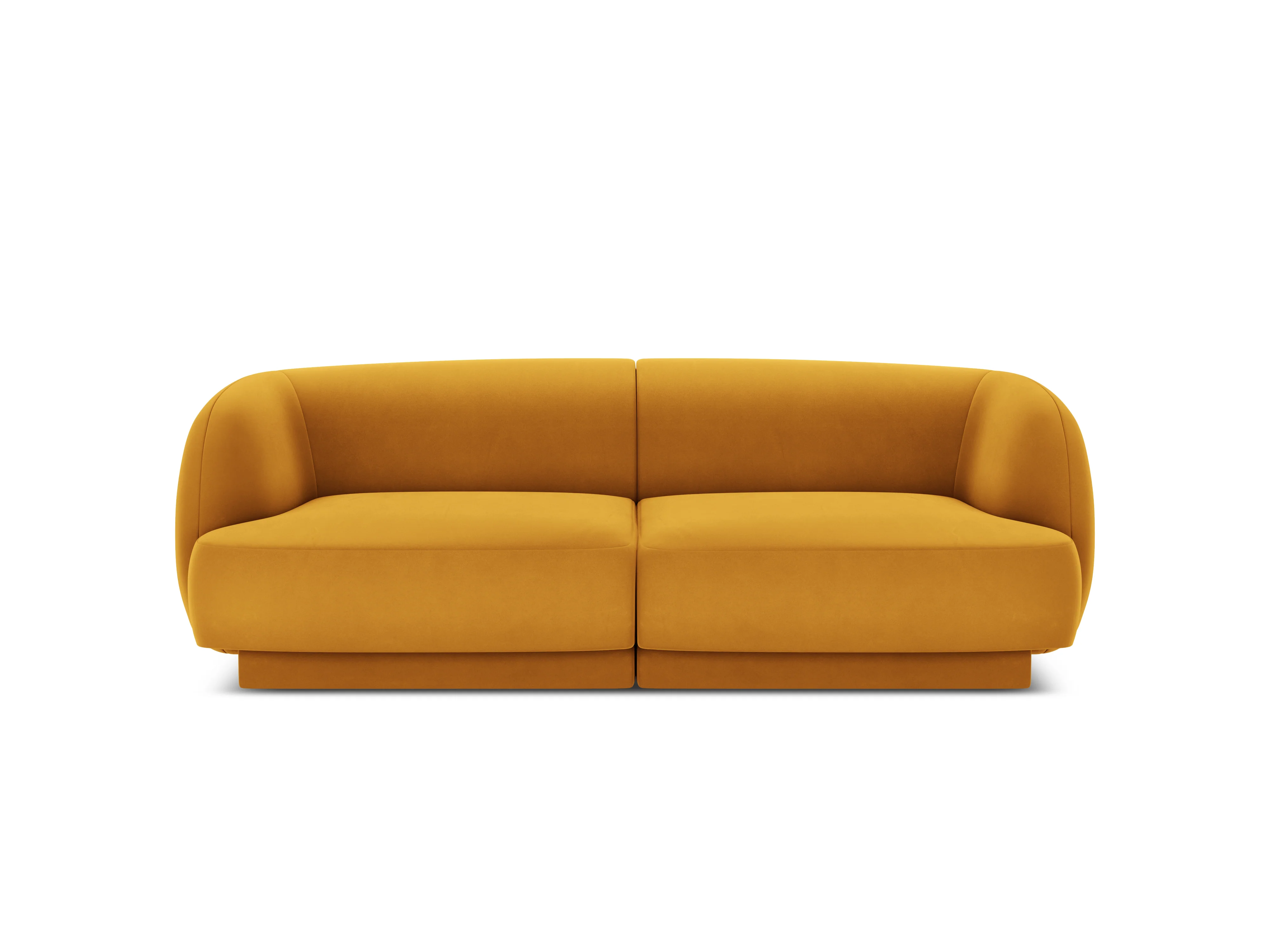 Sofa aksamitna 2-osobowa MILEY żółty - Image 3