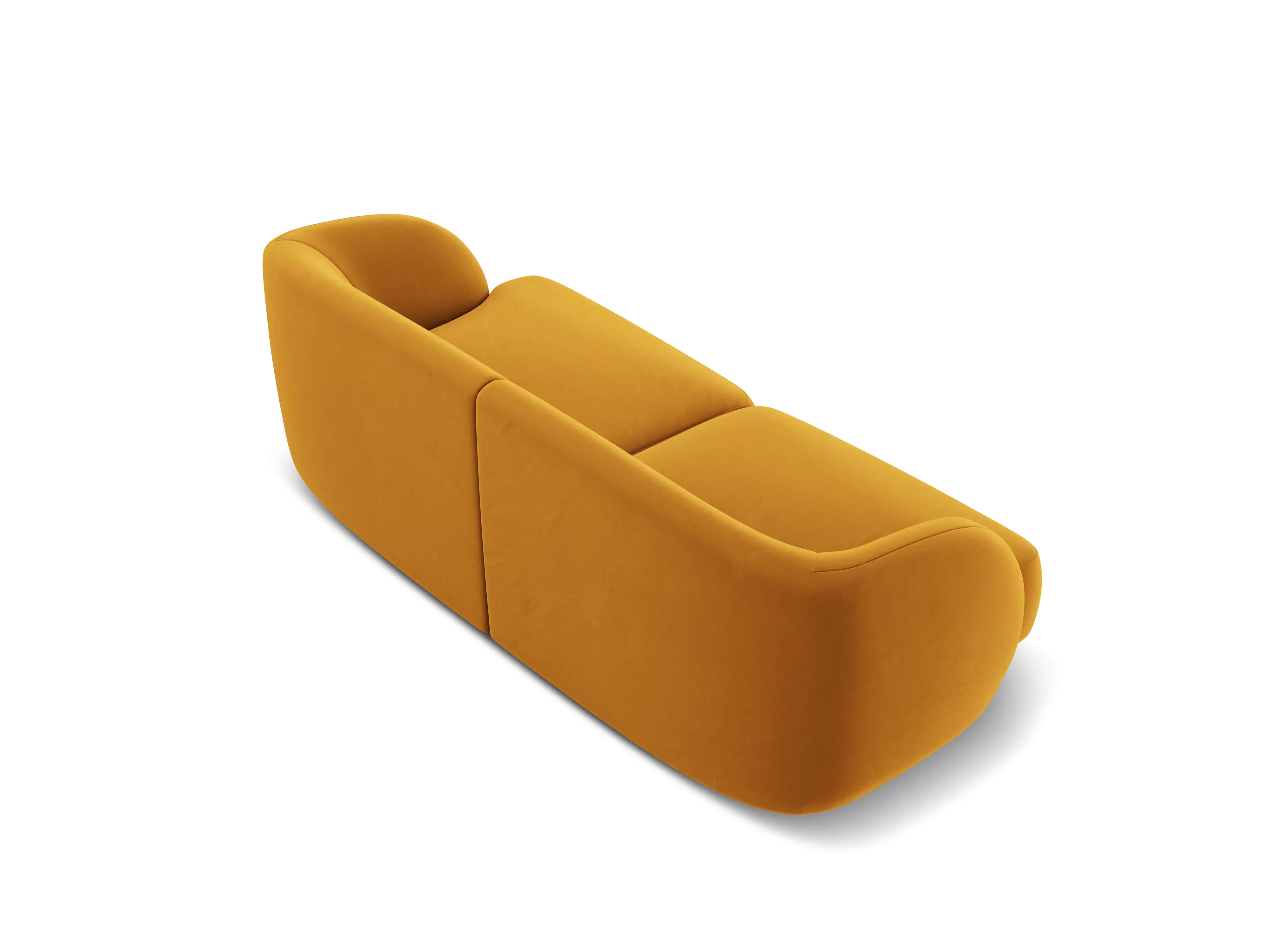 Sofa aksamitna 2-osobowa MILEY żółty - Image 4